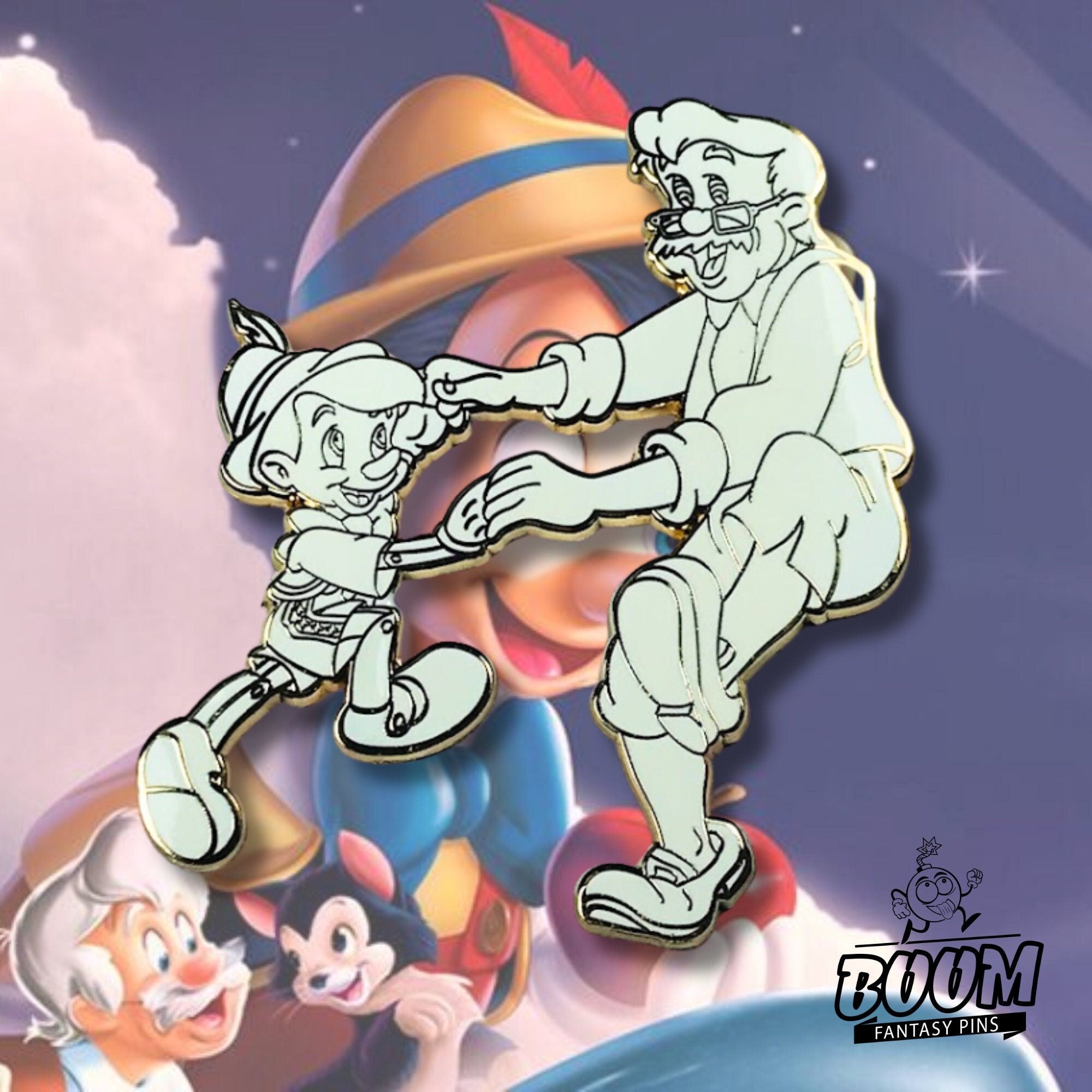 Ensemble de broches – Pinocchio et Geppetto de Pinocchio – Disney Fantasy
