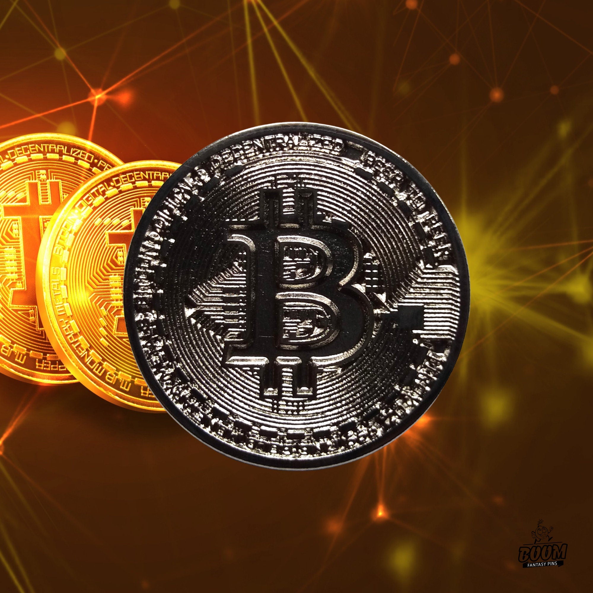 Pin – Protocolo Bitcoin de Criptomoneda – Moneda Digital Bitcoin Coleccionable