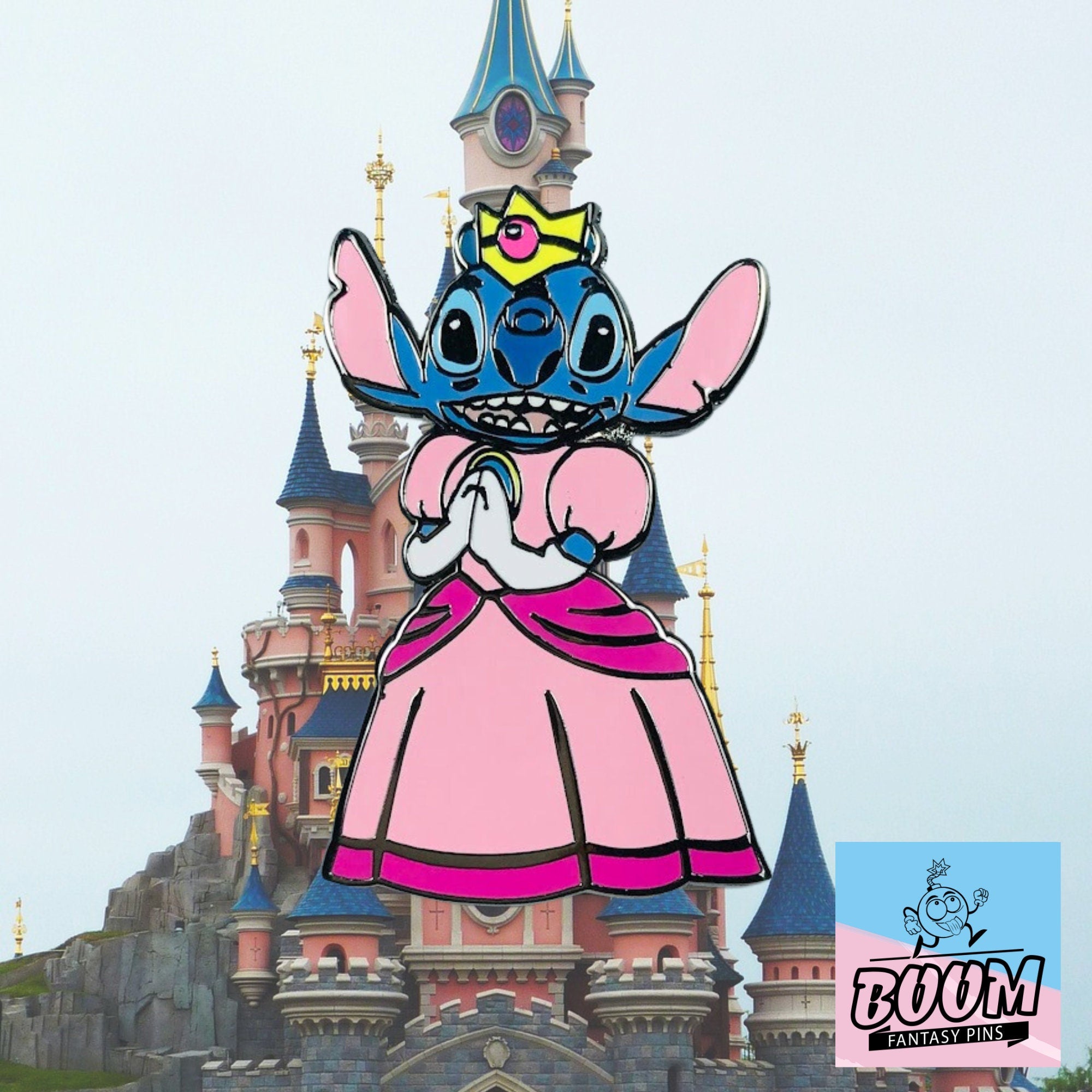 Pin – Stitch como la Princesa Peach de Lilo y Stitch – Disney Fantasy