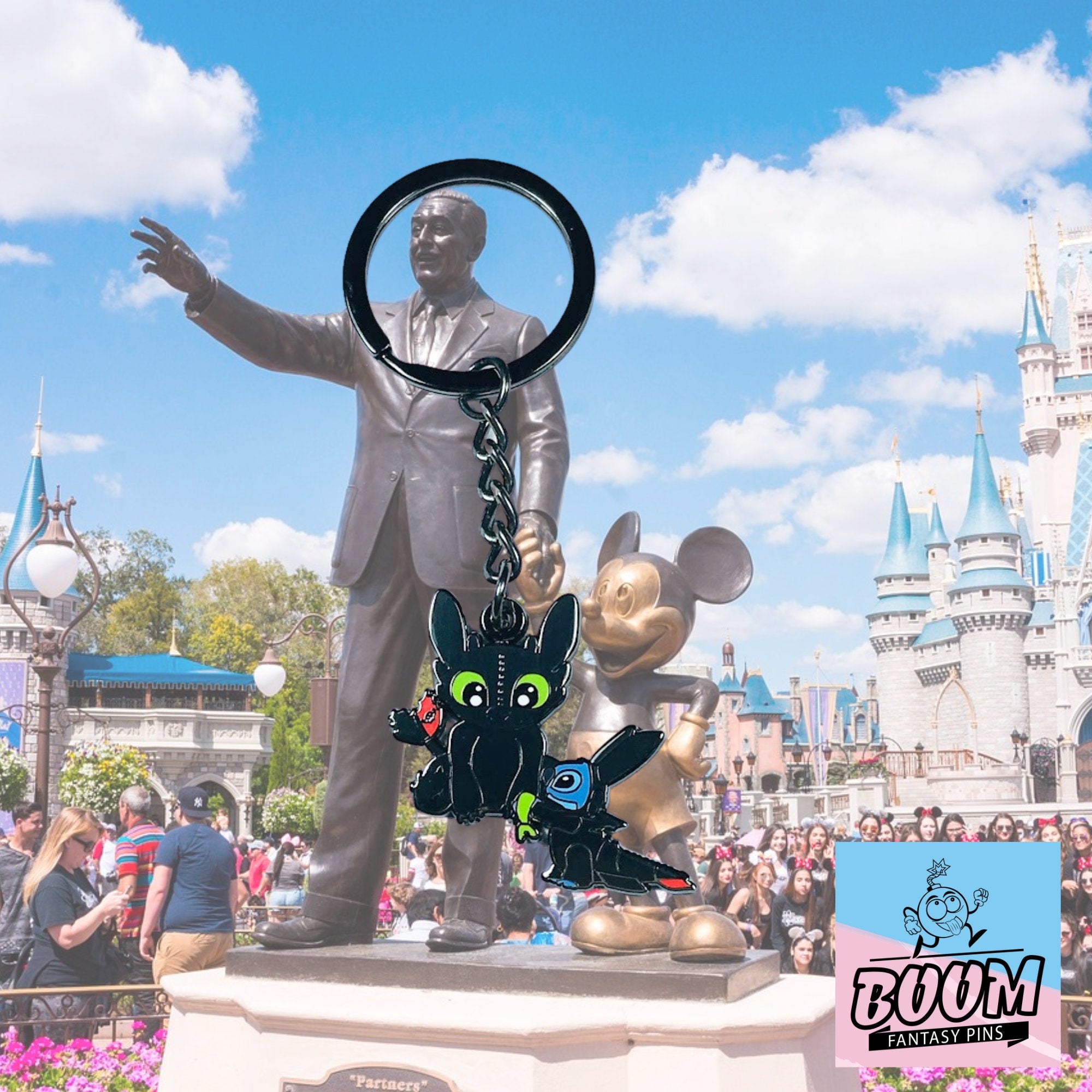 Llavero – Experimento 626 Stitch de Lilo &amp; Stitch y Desdentao de Cómo entrenar a tu dragón – Disney Fantasy