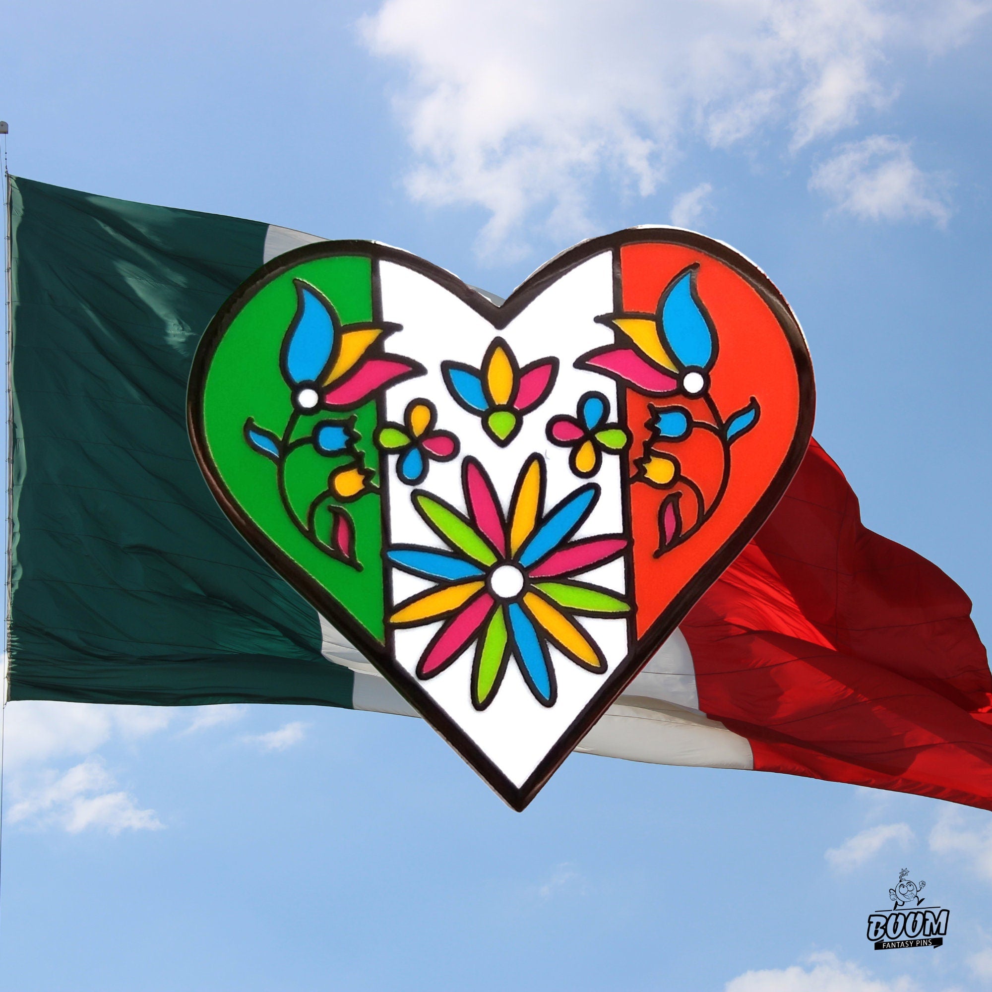 Épinglette – Symbole du cœur de la fête nationale mexicaine – Culture mexicaine