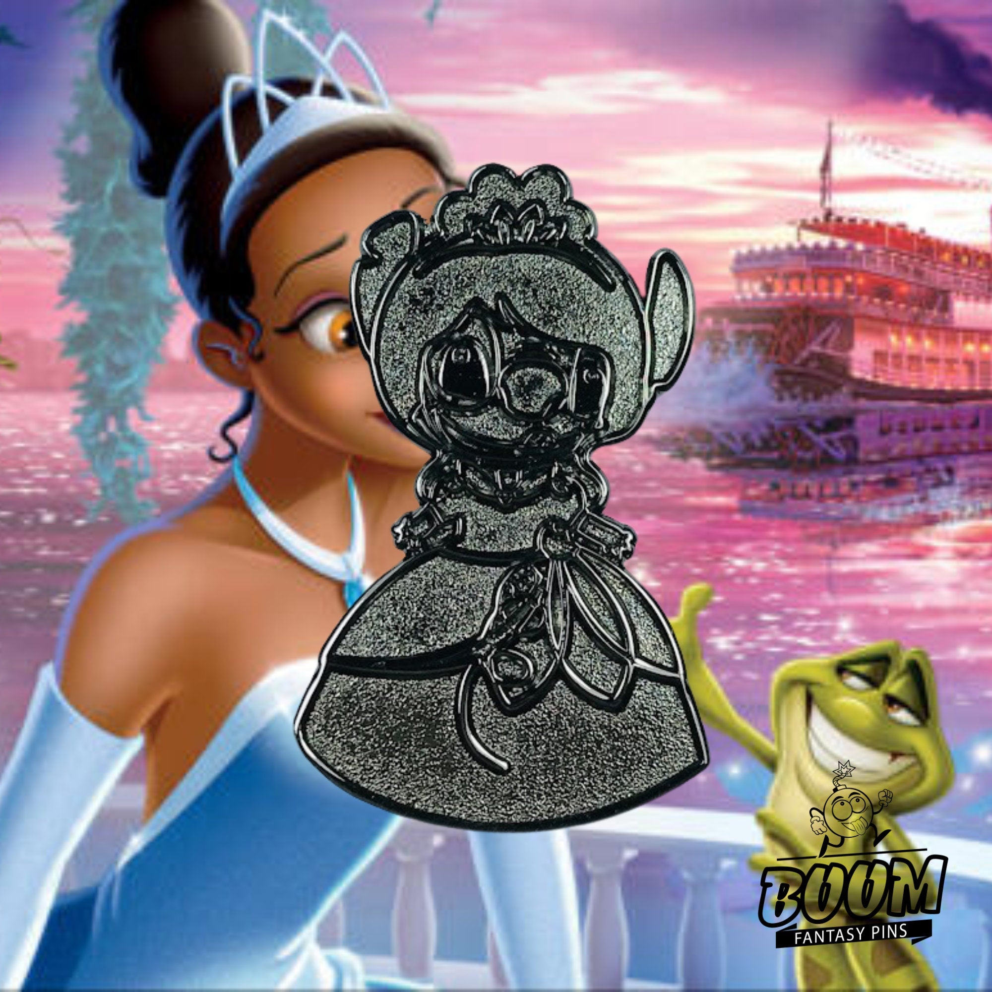 Pin's – Stitch en Tiana de Lilo &amp; Stitch – Disney Fantasy