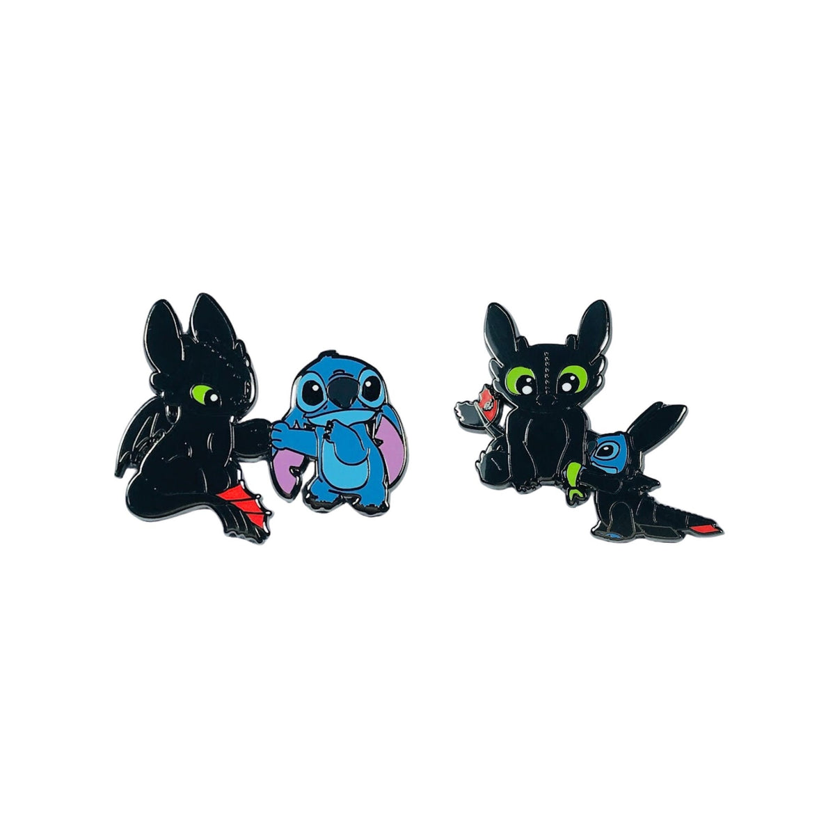 Épinglette – Stitch de Lilo &amp; Stitch et Krokmou de Dragons – Disney Fantasy