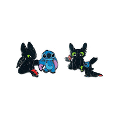 Épinglette – Stitch de Lilo &amp; Stitch et Krokmou de Dragons – Disney Fantasy