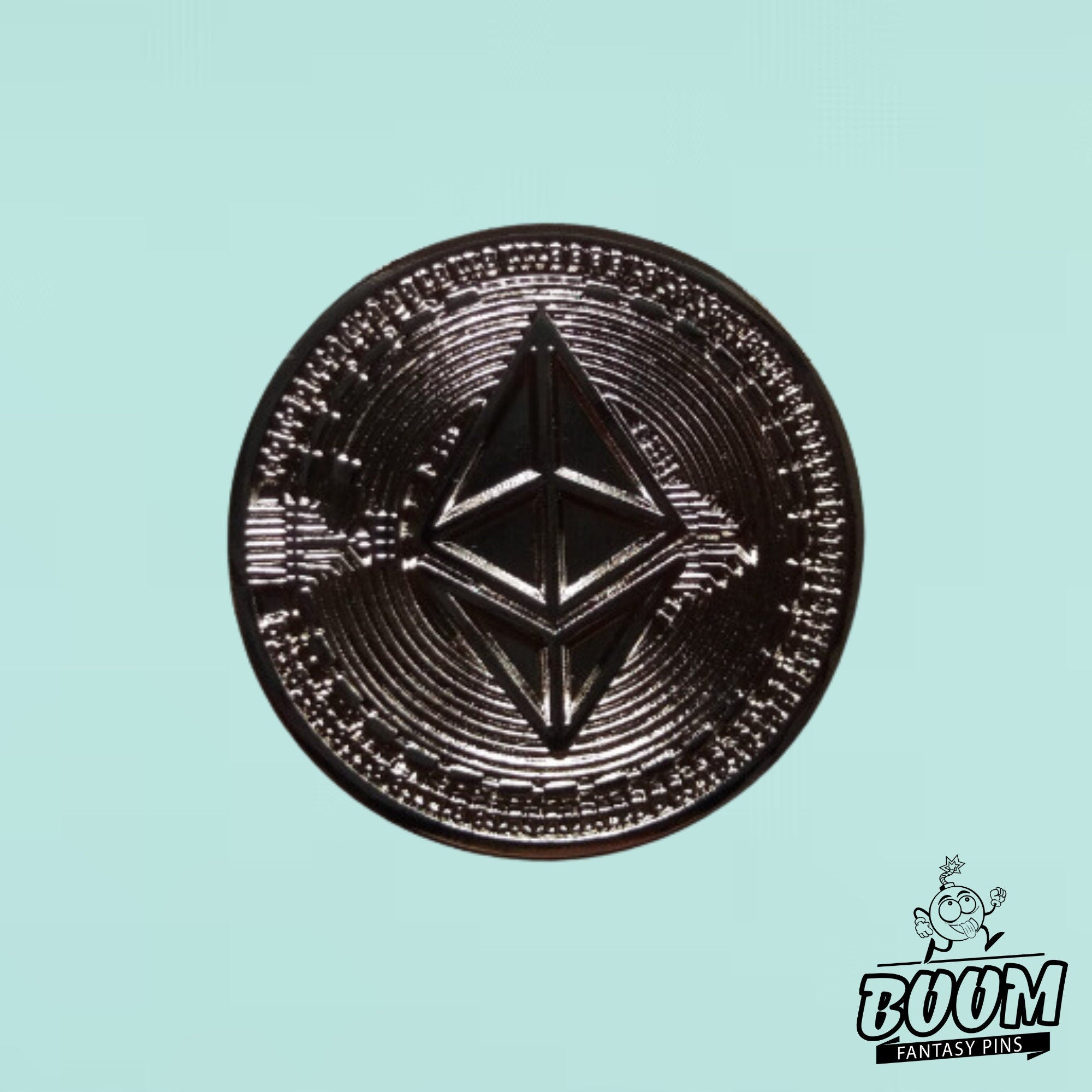 Épinglette – Logo de la cryptomonnaie Ethereum issu de la technologie blockchain – Objets de collection crypto