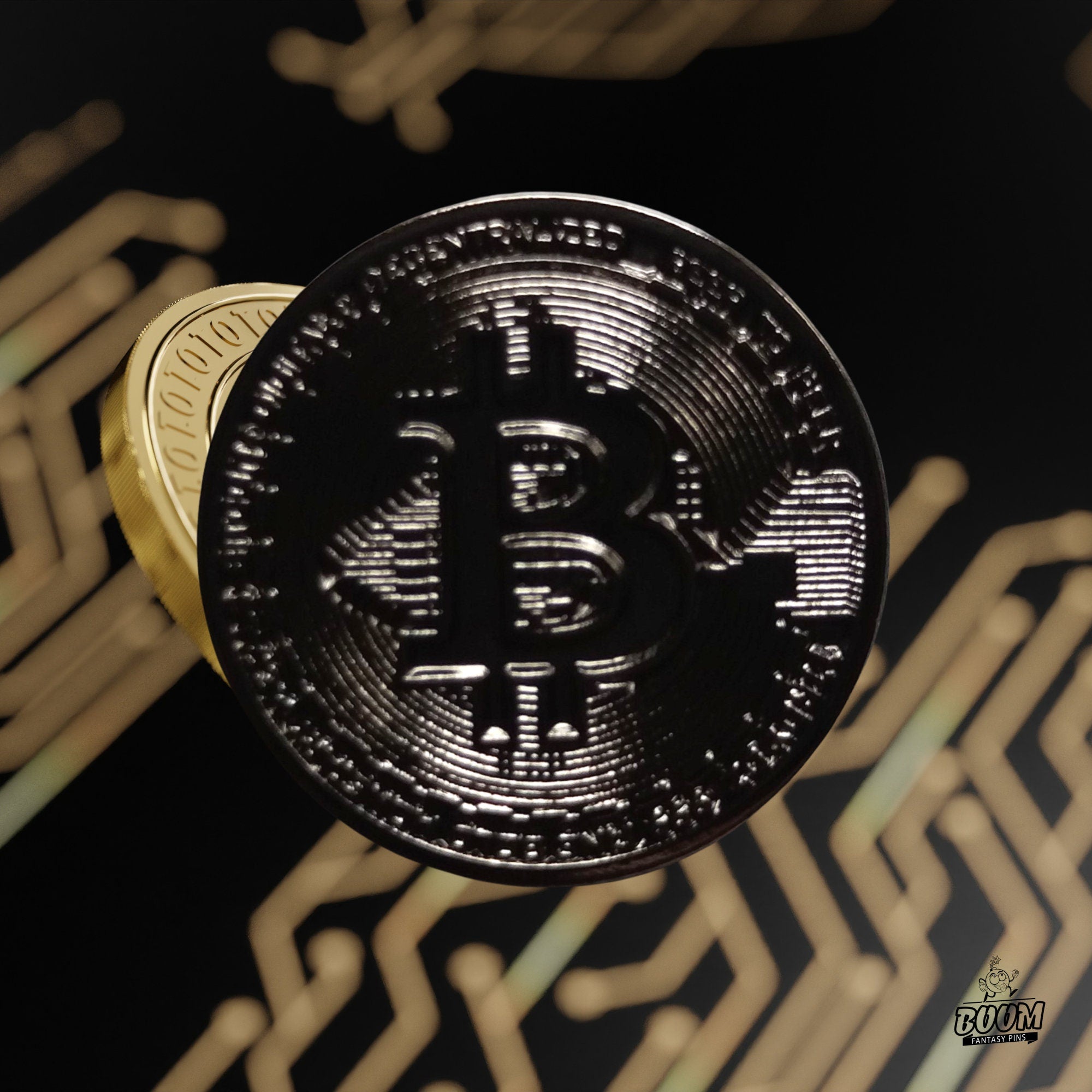 Pin: Símbolo de Bitcoin del Protocolo de Criptomonedas – Tecnología Blockchain