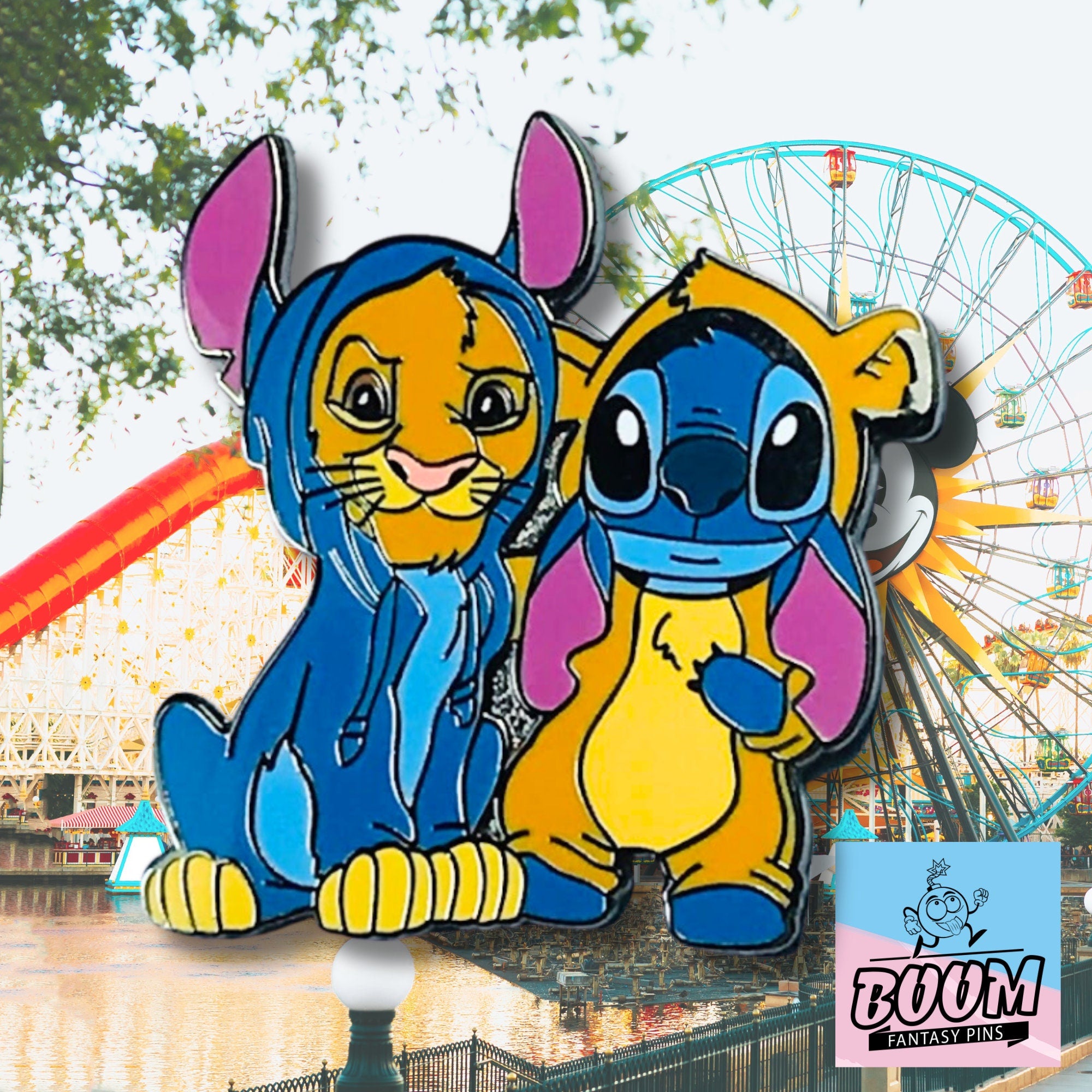 Pin – Simba de El Rey León y Stitch de Lilo &amp; Stitch – Disney Fantasy