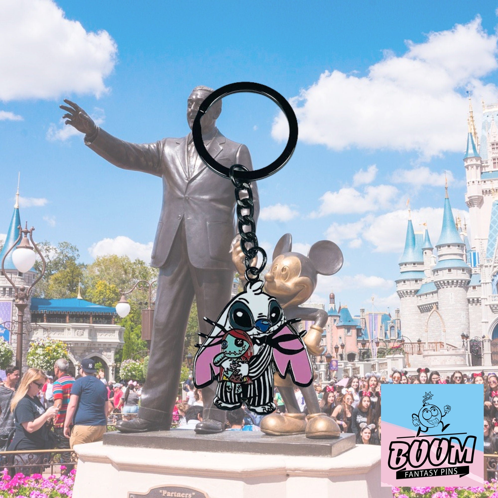 Keychain – Stitch from Lilo & Stitch and Jack Skellington from The Nightmare Before Christmas – Disney Fantasy