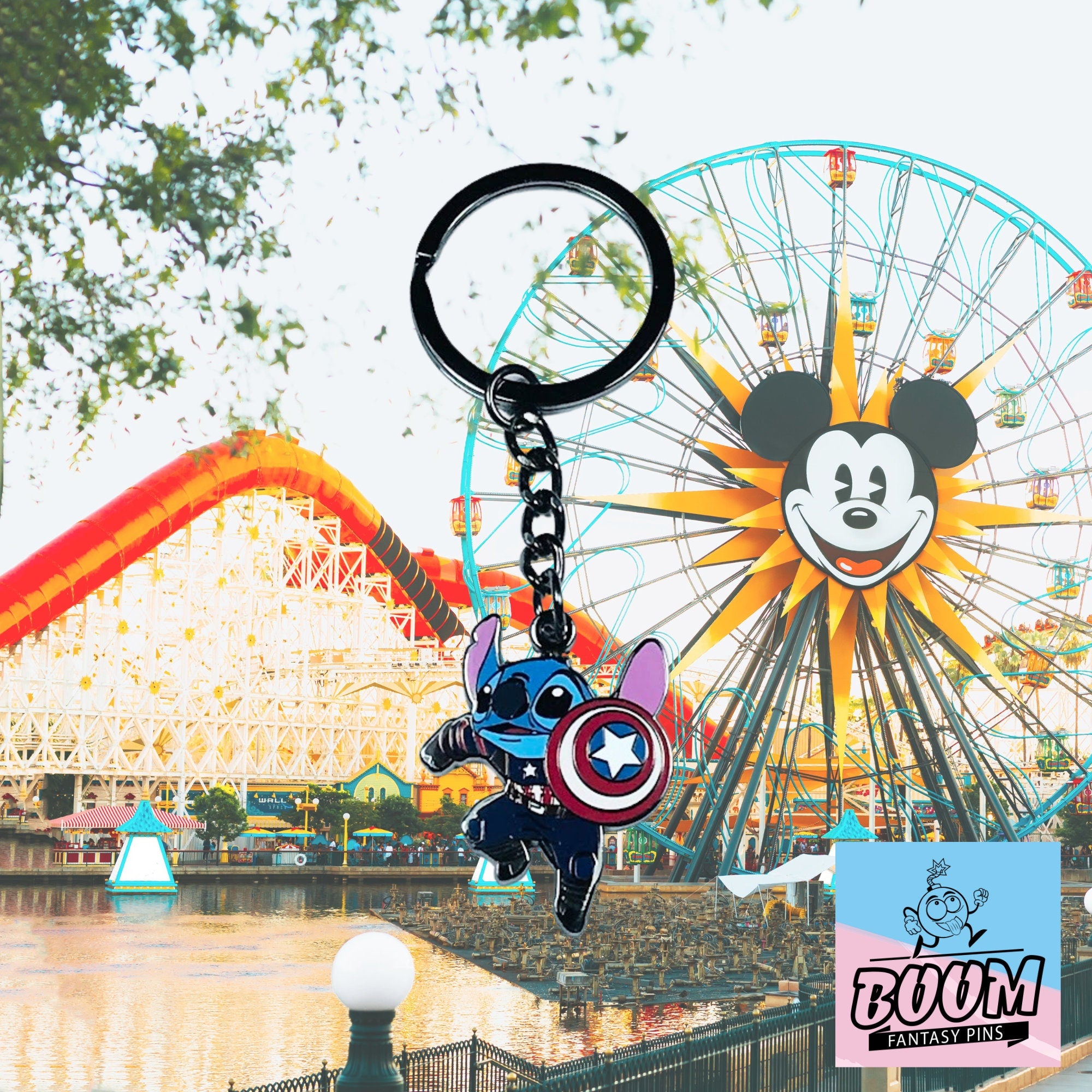 Porte-clés – Stitch de l'expérience 626 en Captain America de Lilo &amp; Stitch – Disney Fantasy