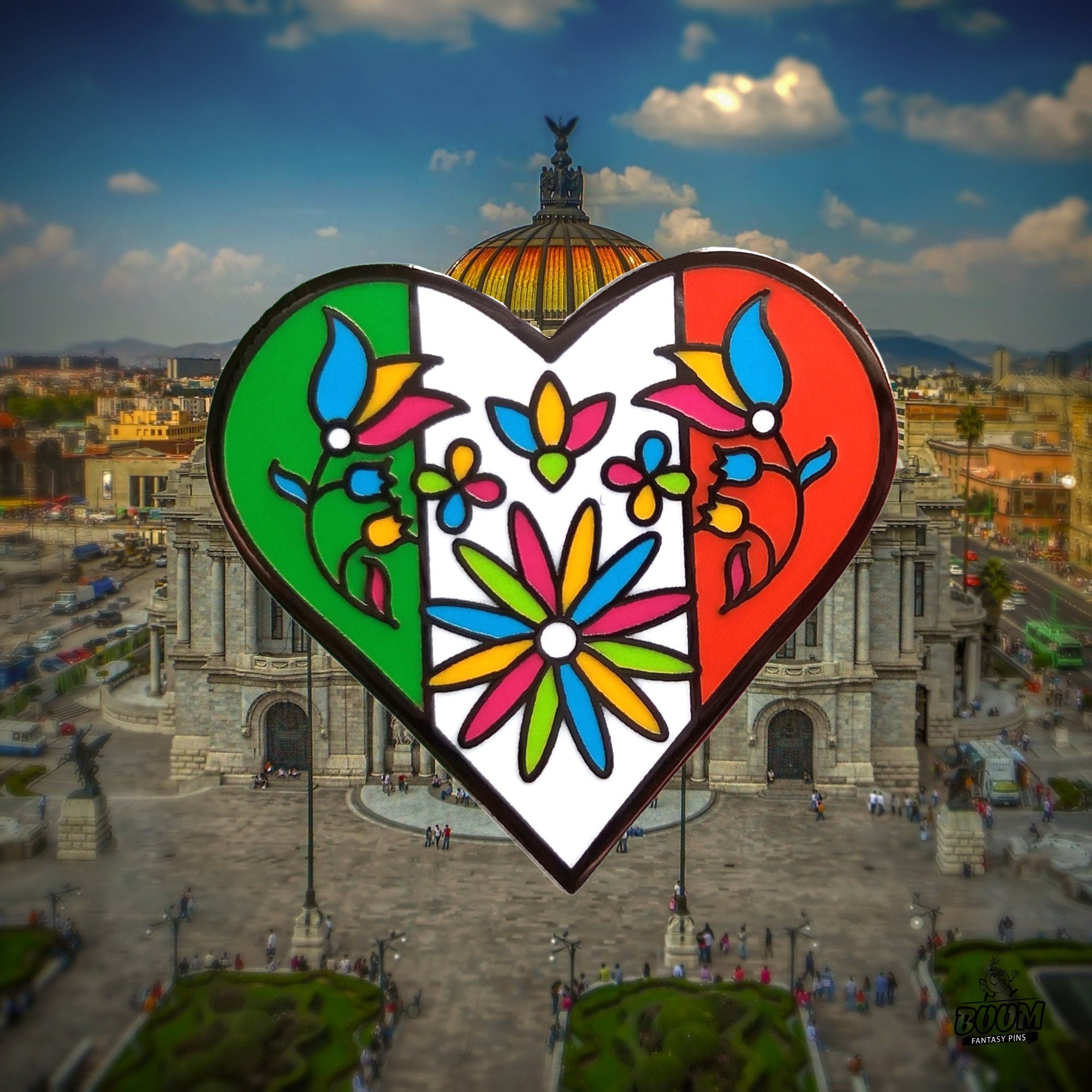 Épinglette – Symbole du cœur de la fête nationale mexicaine – Culture mexicaine