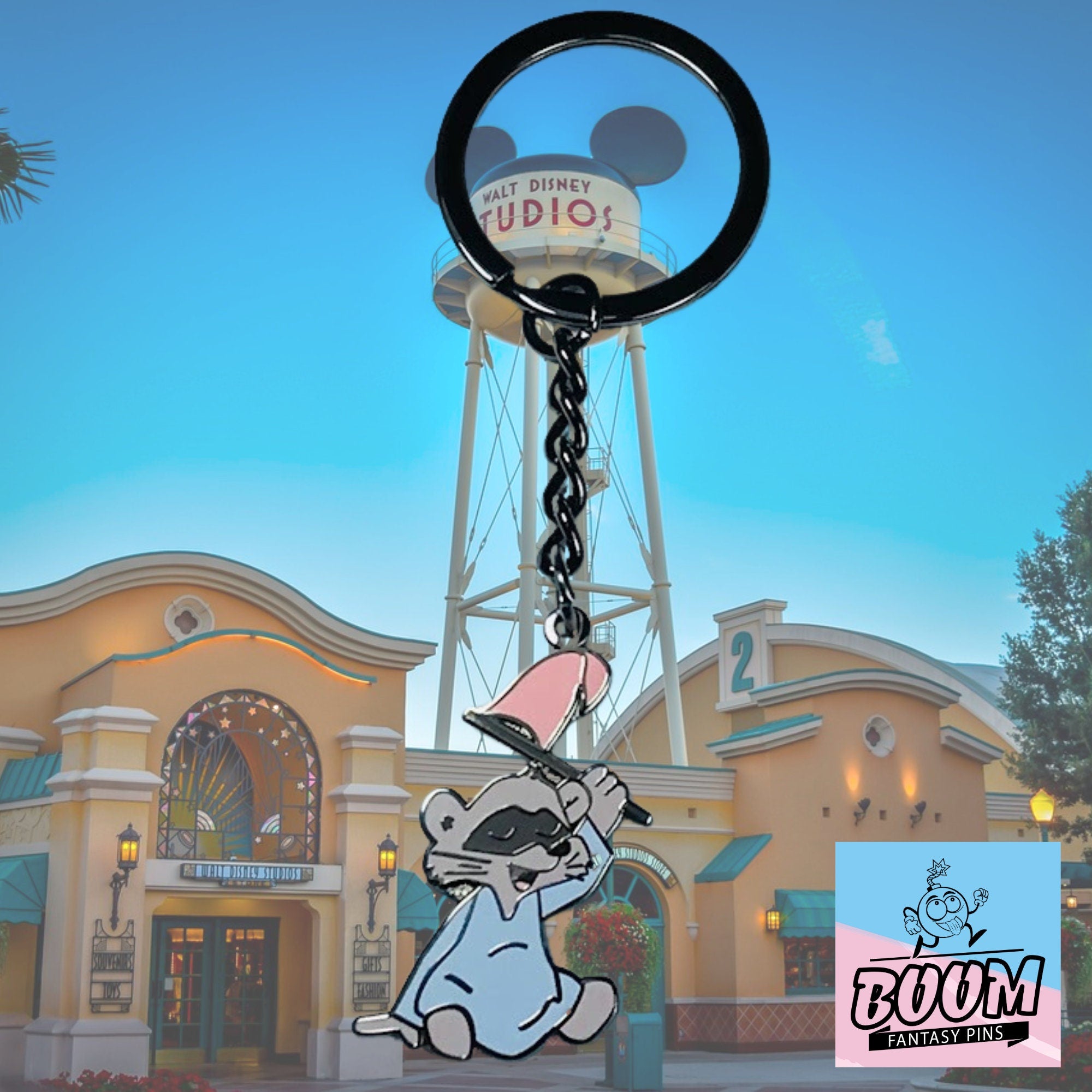 Llavero – Mapache de la Bandera Rosa de Robin Hood – Disney Fantasy