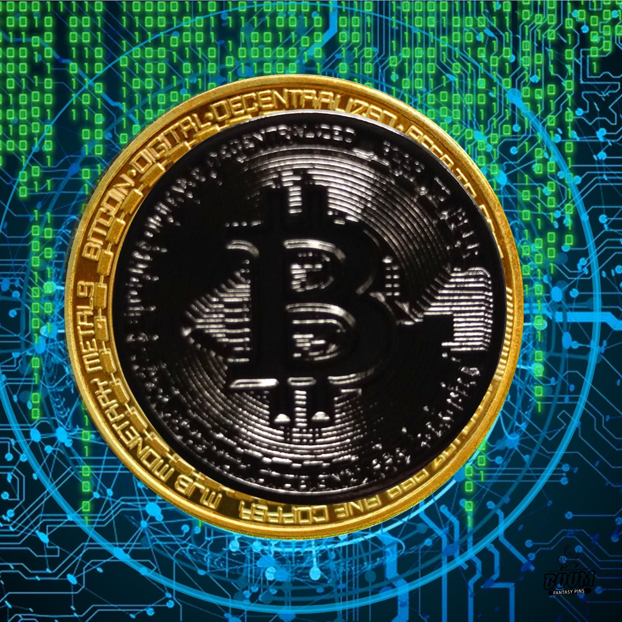 Pin: Símbolo de Bitcoin del Protocolo de Criptomonedas – Tecnología Blockchain