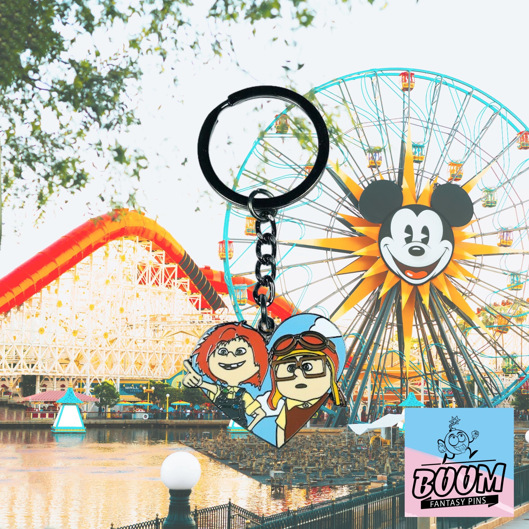 Porte-clés – Carl Fredricksen et Ellie Fredricksen du film Là-haut – Disney Fantasy