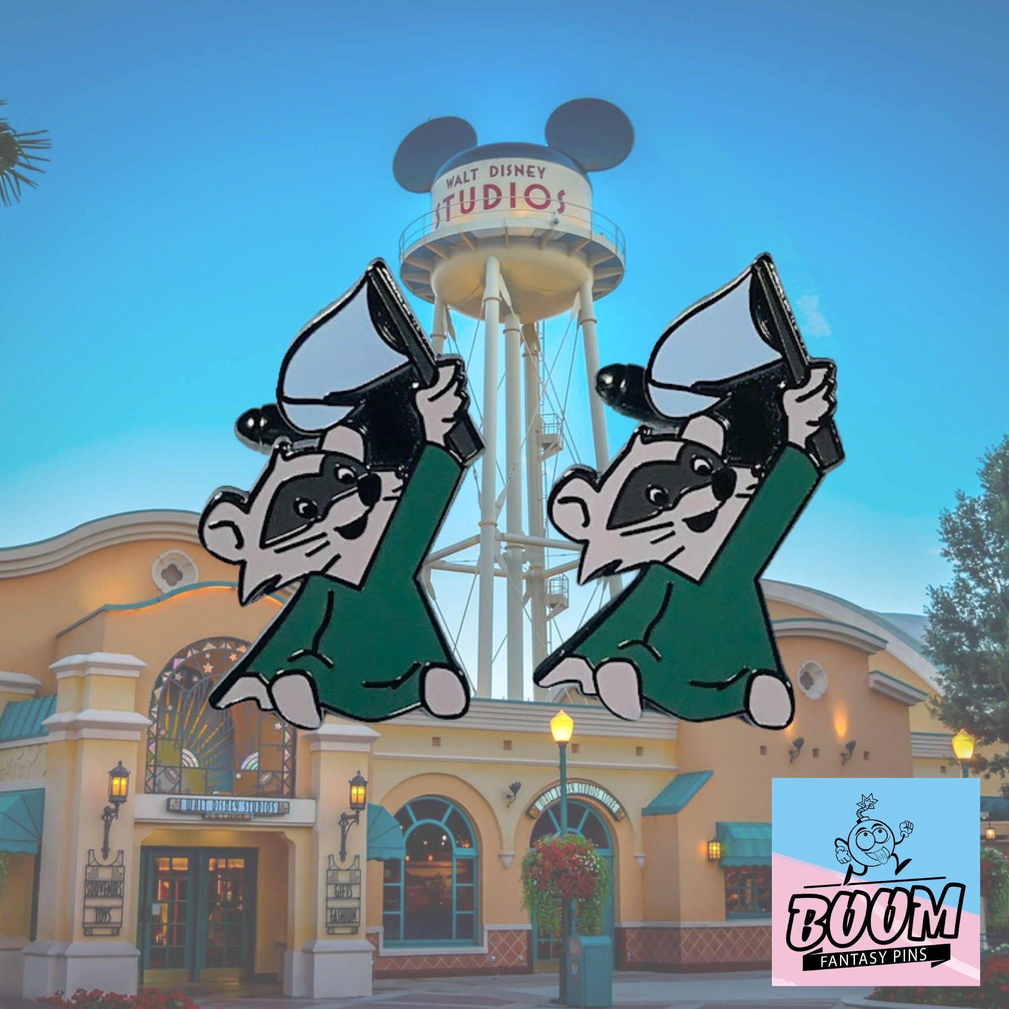 Cufflinks – Blue Flag Raccoon from Robin Hood – Disney Fantasy