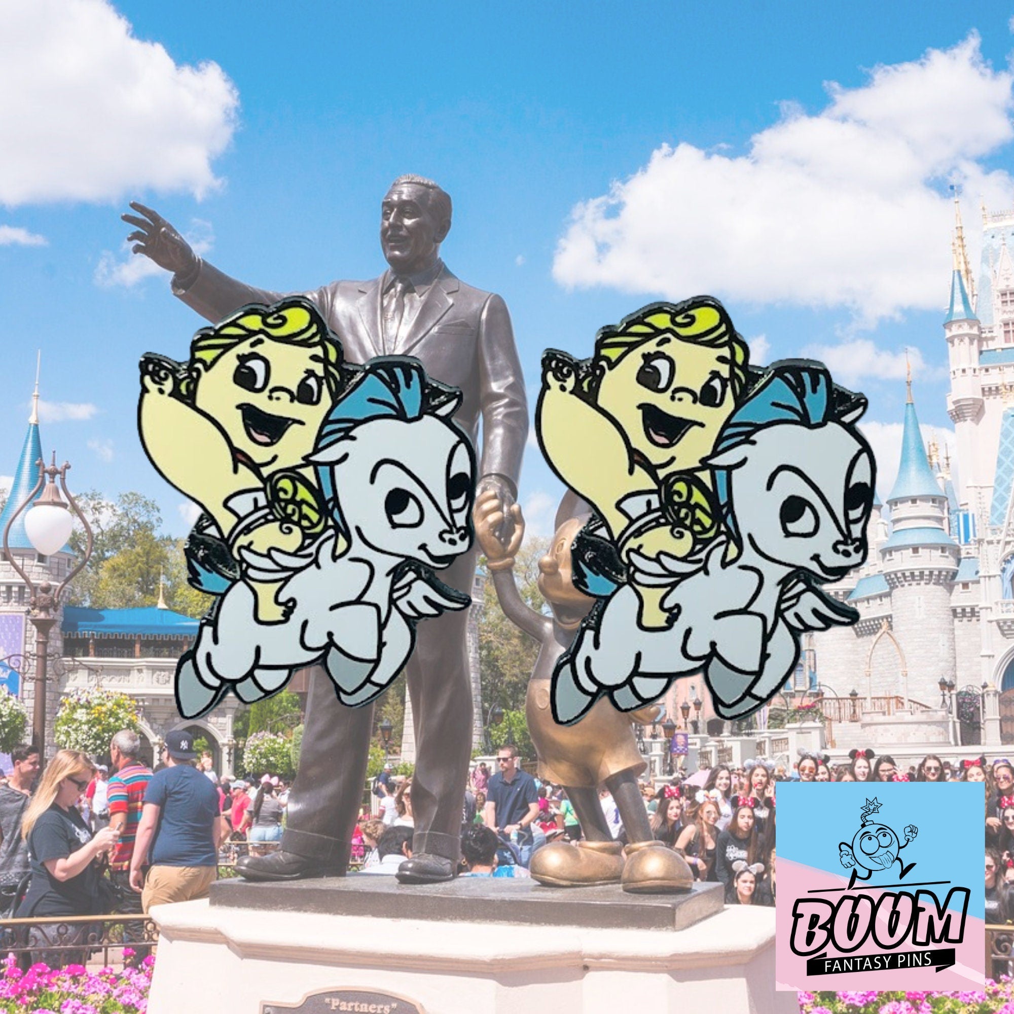 Boutons de manchette – Zeus chevauchant Pégase d'Hercule – Disney Fantasy