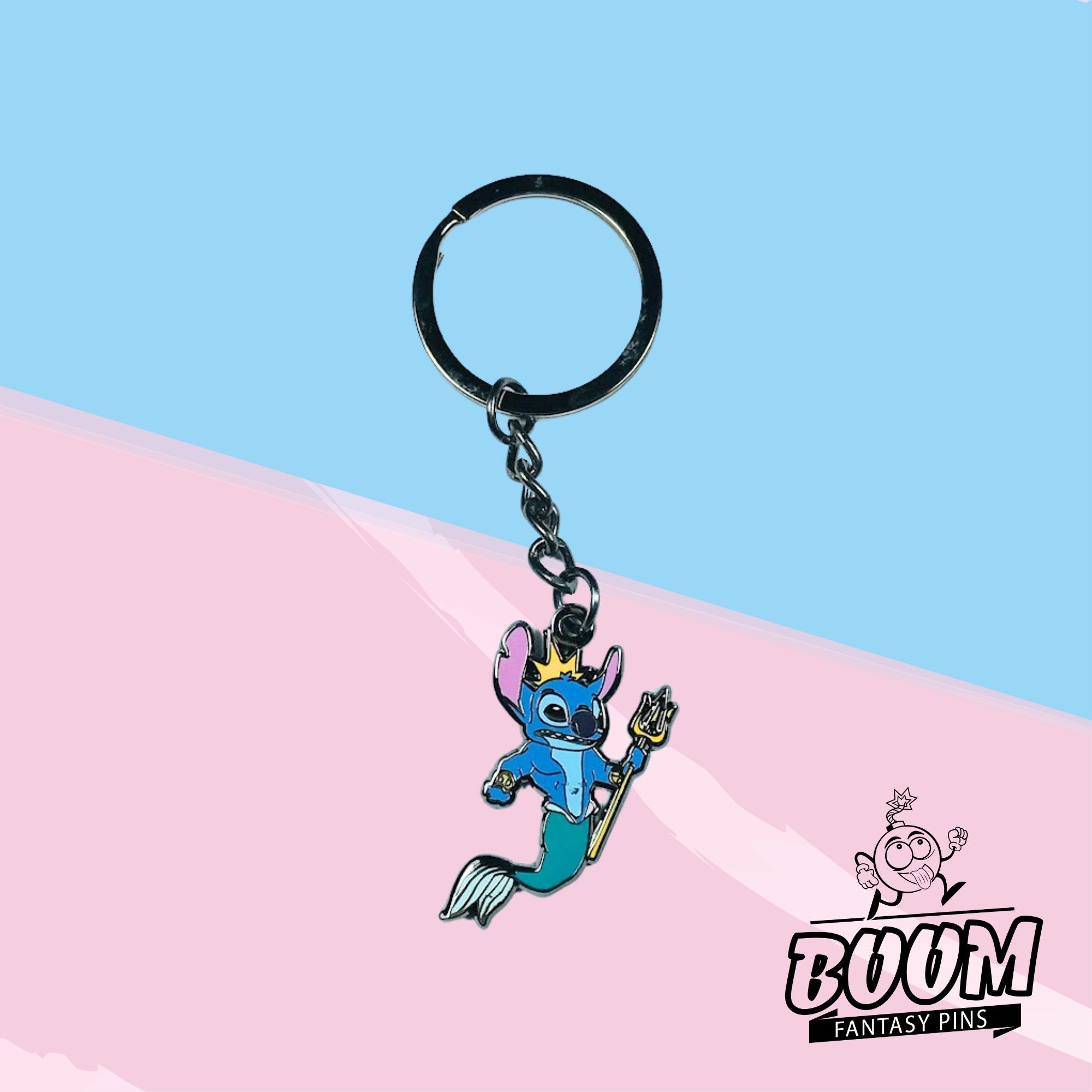 Llavero – Stitch como el Rey Tritón de Lilo &amp; Stitch – Disney Fantasy