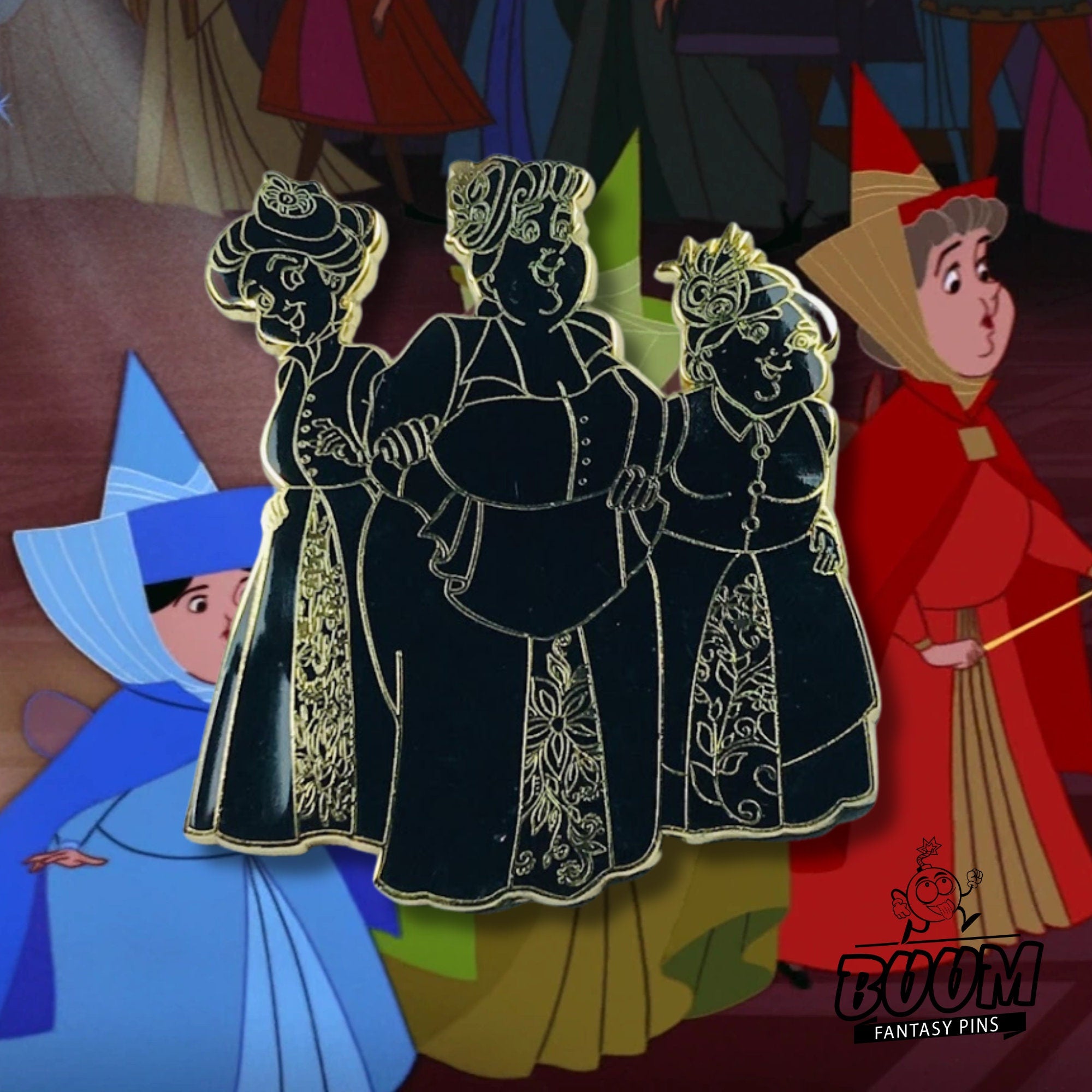 Épinglette – Flora, Fauna et Pimprenelle de La Belle au bois dormant – Disney Fantasy