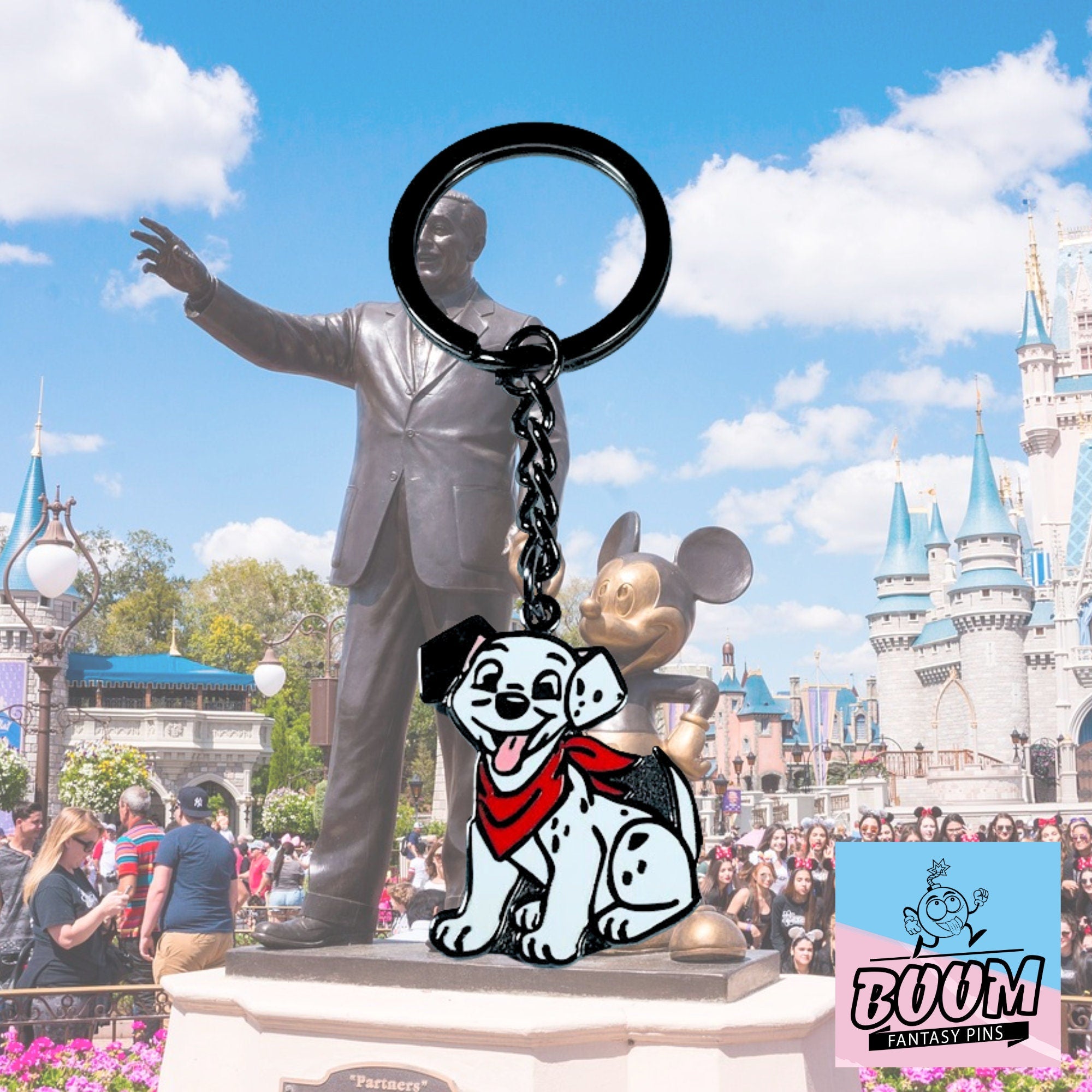Porte-clés – Chiot dalmatien rouge des 101 Dalmatiens – Disney Fantasy