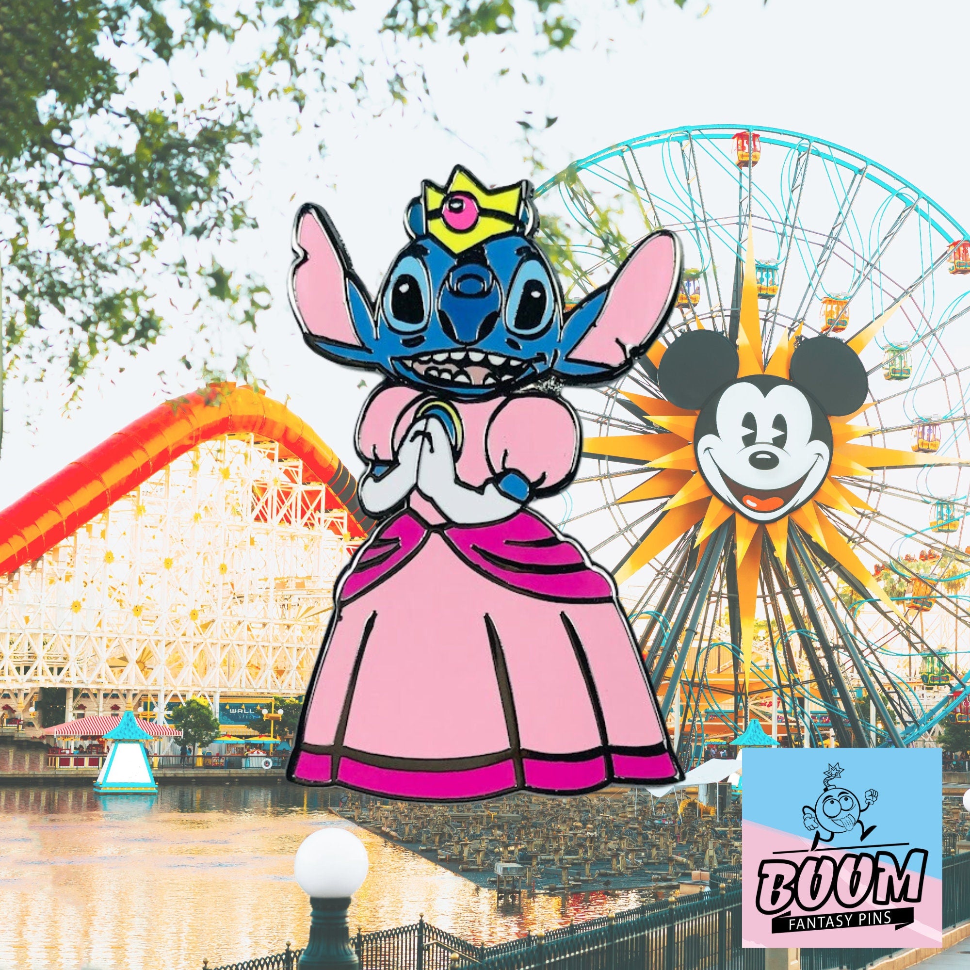 Pin – Stitch como la Princesa Peach de Lilo y Stitch – Disney Fantasy