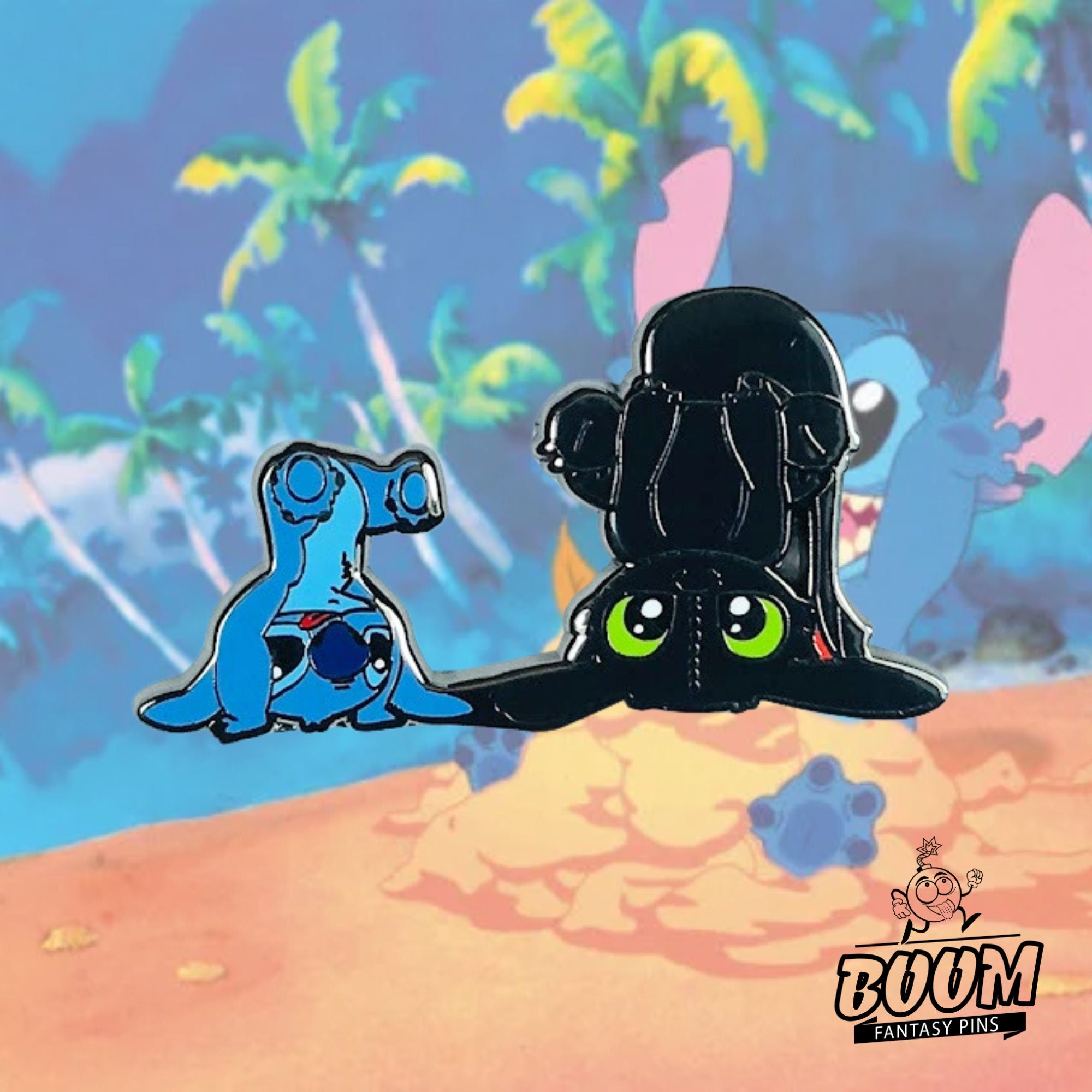 Pin – Experimento 626 Stitch de Lilo y Stitch y Desdentao de Cómo entrenar a tu dragón – Disney Fantasy