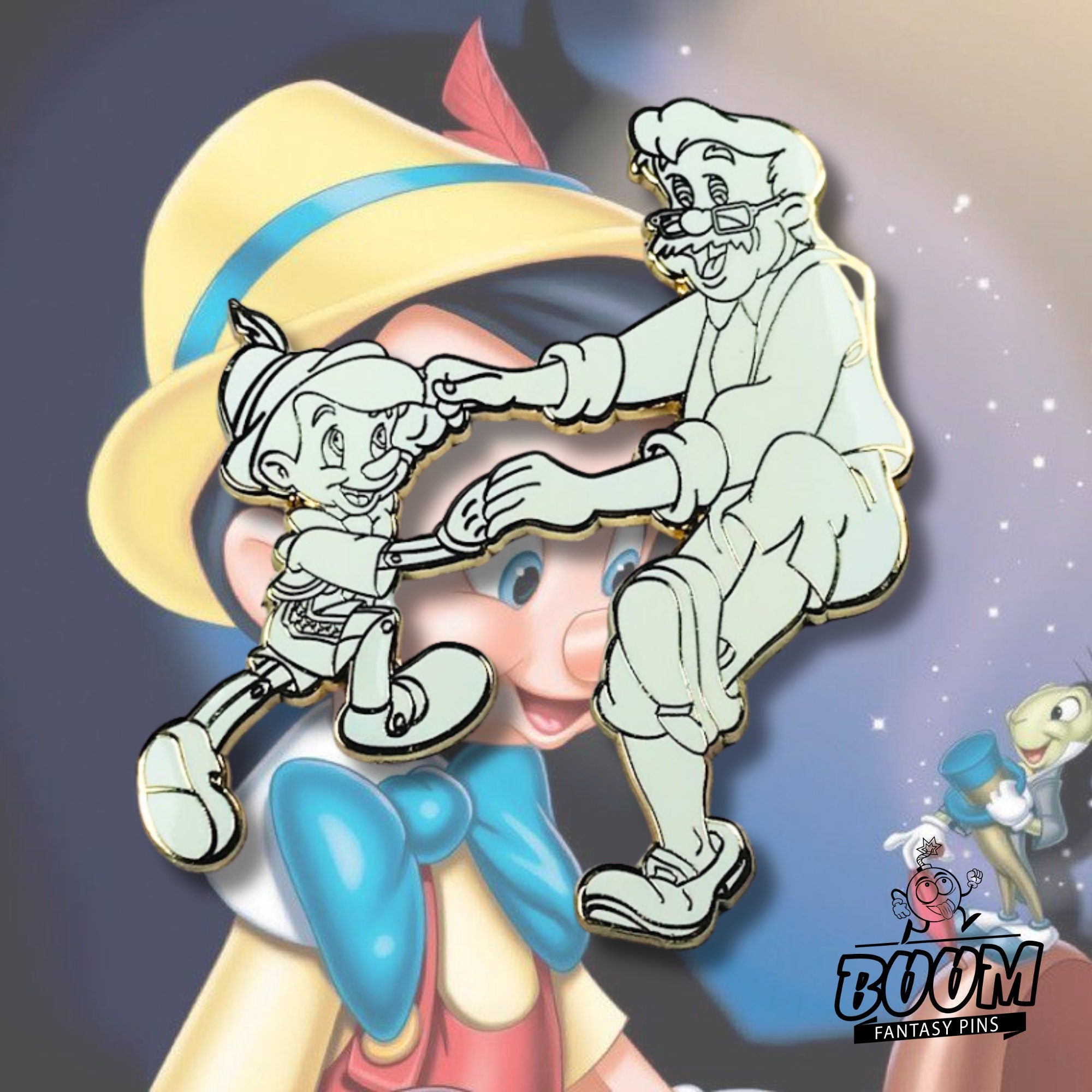 Ensemble de broches – Pinocchio et Geppetto de Pinocchio – Disney Fantasy