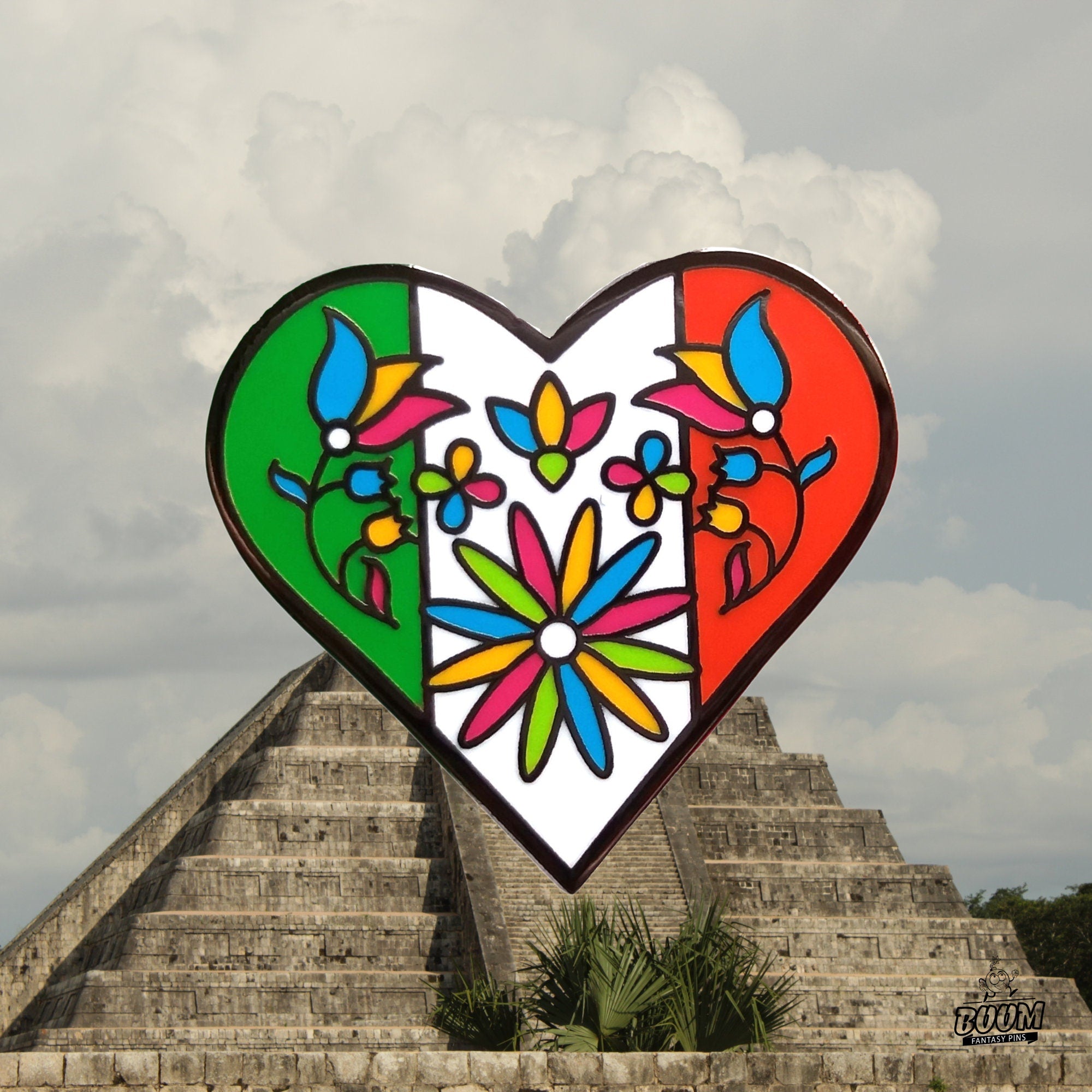 Épinglette – Symbole du cœur de la fête nationale mexicaine – Culture mexicaine