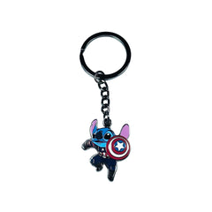 Porte-clés – Stitch de l'expérience 626 en Captain America de Lilo &amp; Stitch – Disney Fantasy