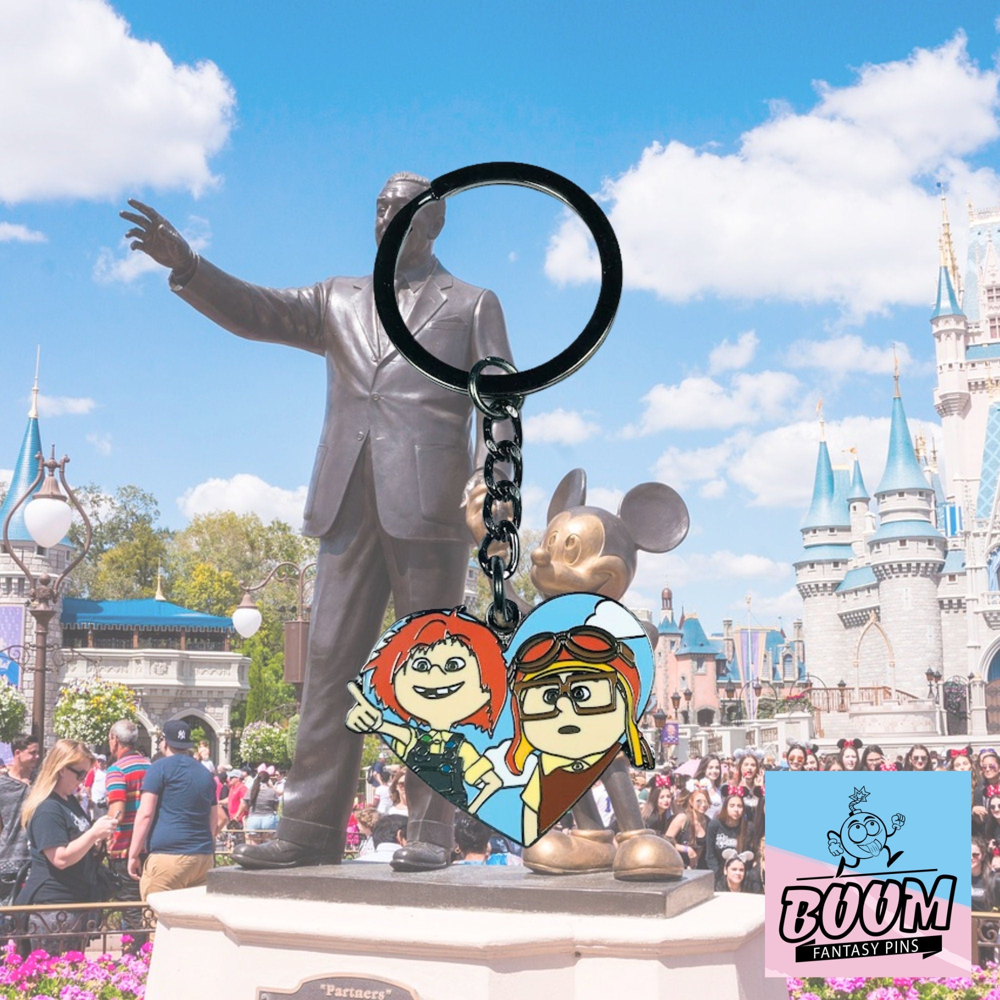 Porte-clés – Carl Fredricksen et Ellie Fredricksen du film Là-haut – Disney Fantasy