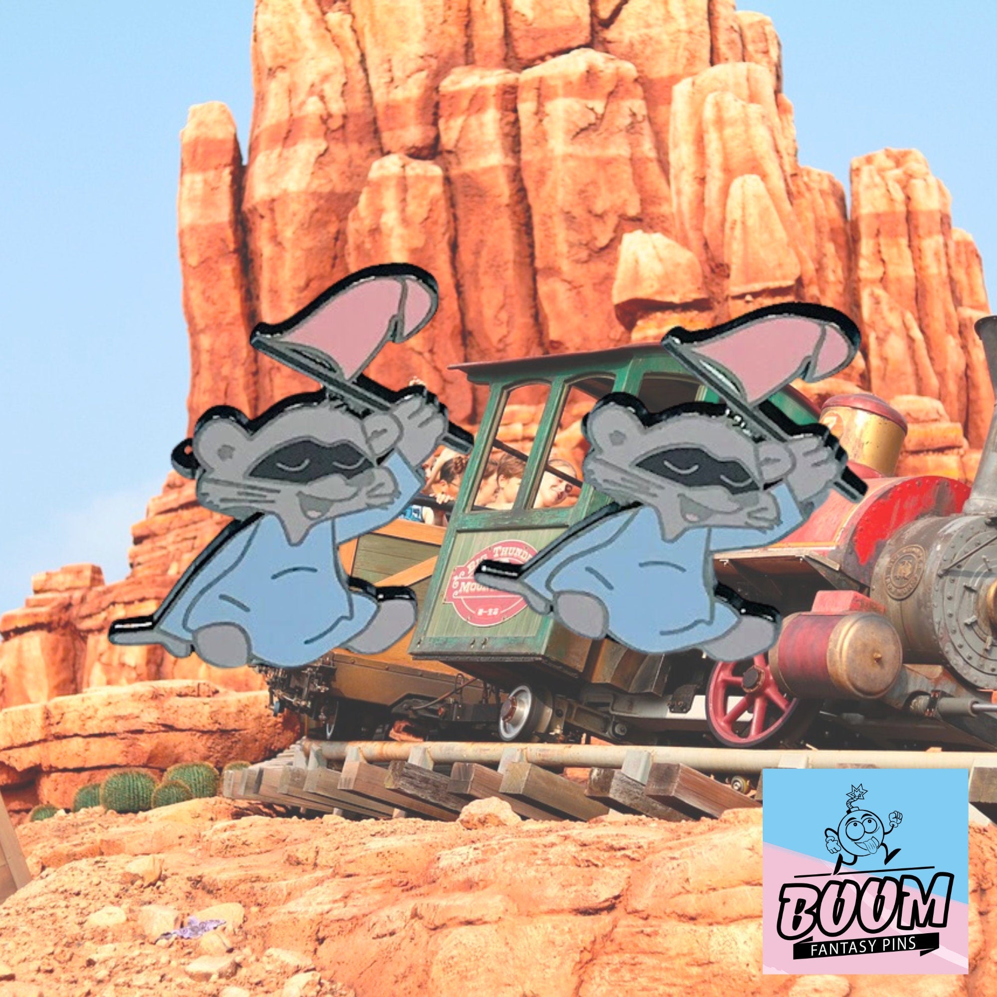 Cufflinks – Pink Flag Raccoon from Robin Hood – Disney Fantasy