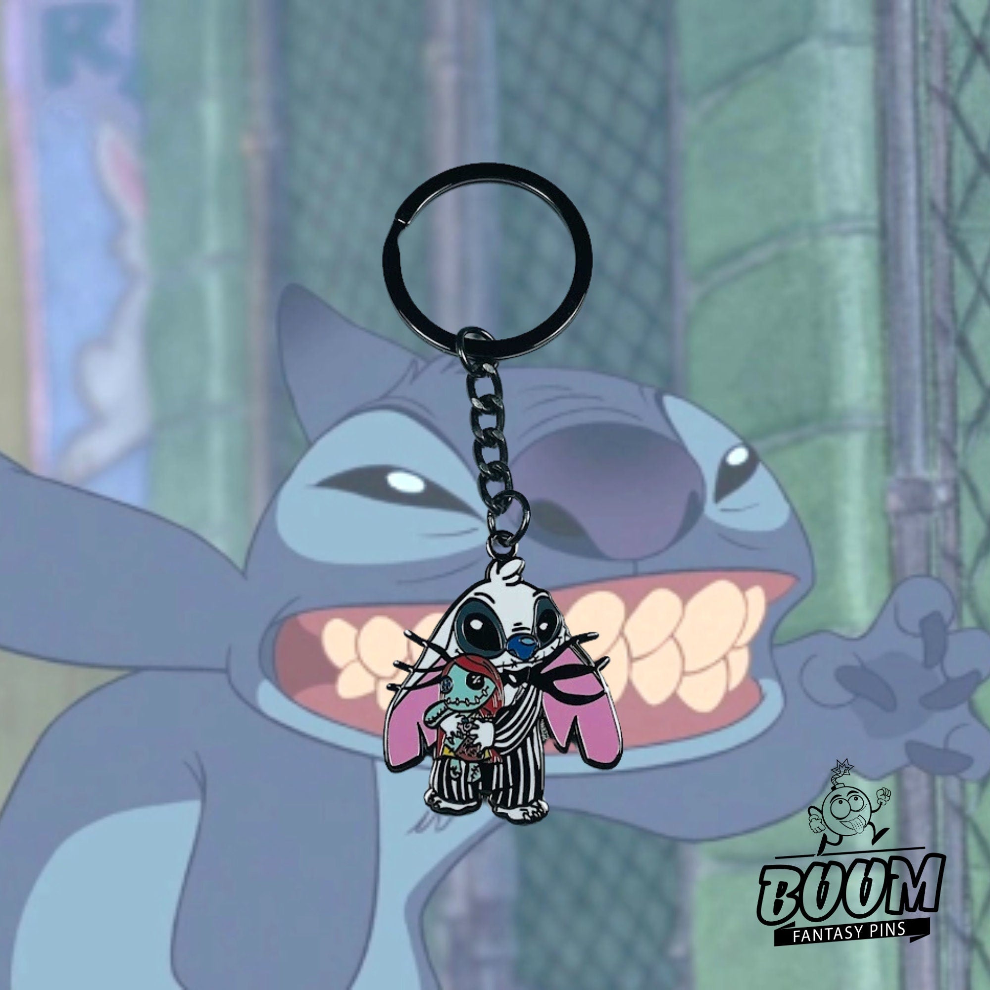 Keychain – Stitch from Lilo & Stitch and Jack Skellington from The Nightmare Before Christmas – Disney Fantasy