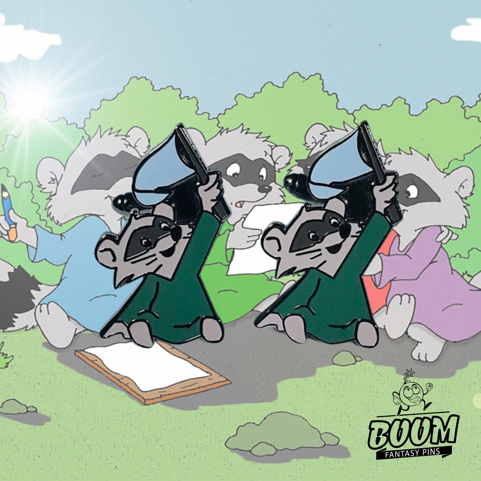 Cufflinks – Blue Flag Raccoon from Robin Hood – Disney Fantasy