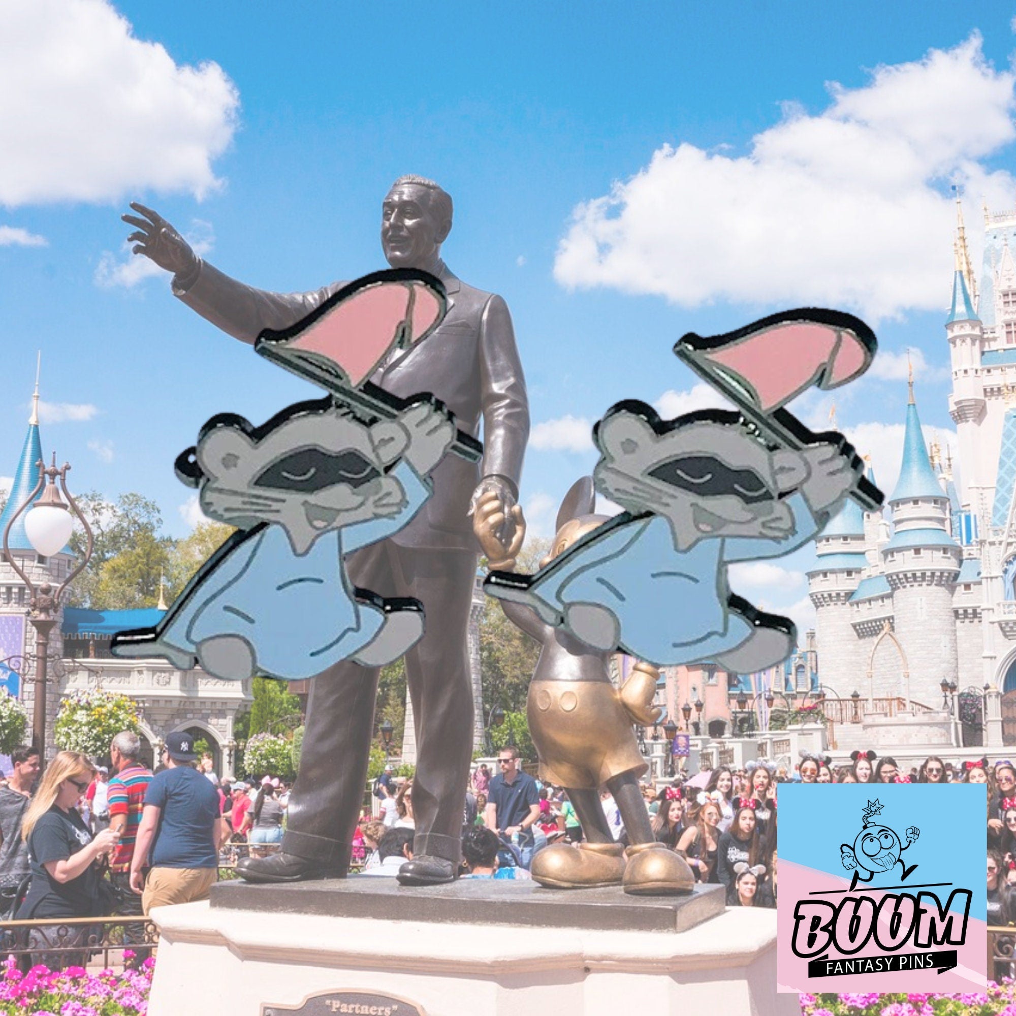 Cufflinks – Pink Flag Raccoon from Robin Hood – Disney Fantasy