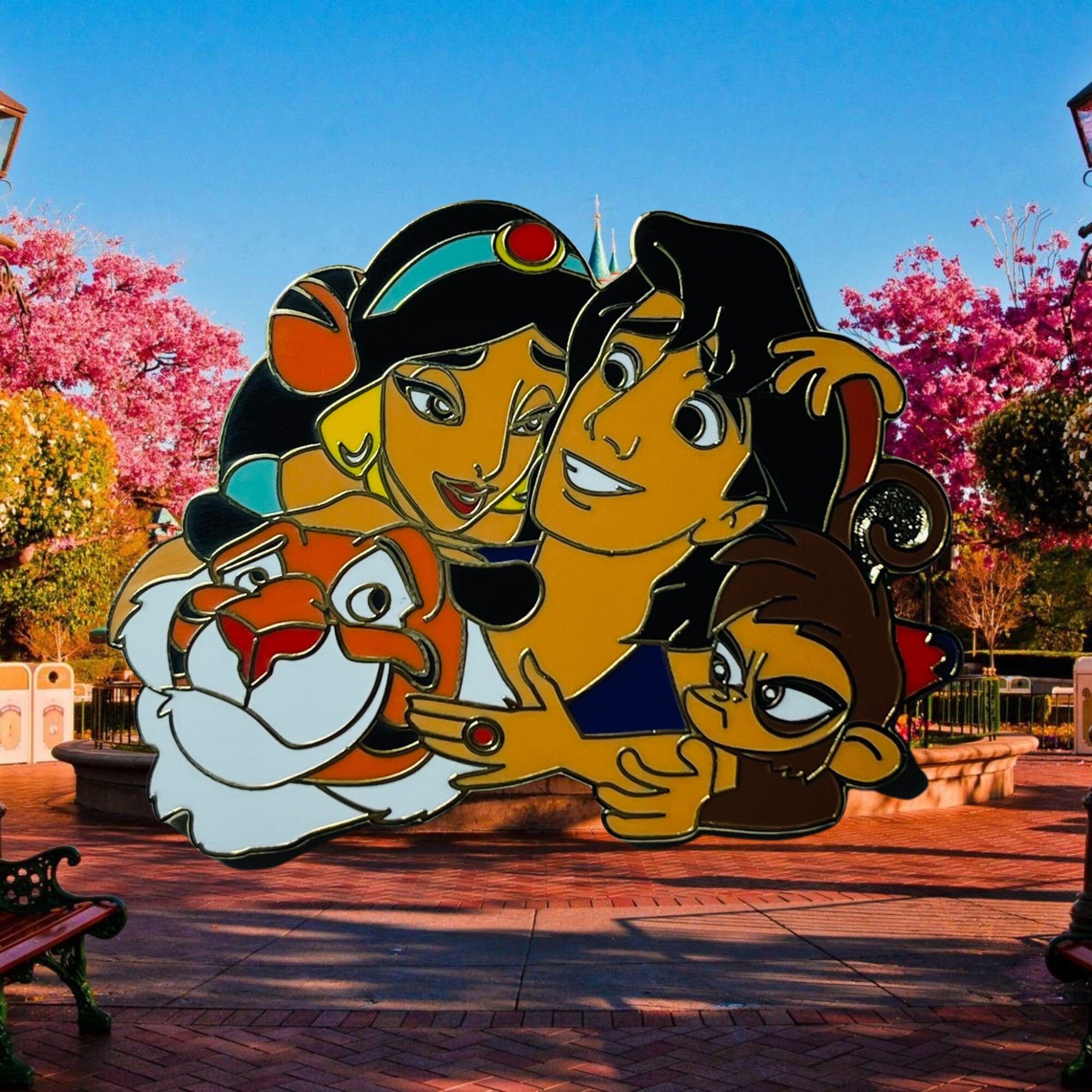 Pin's – Aladdin, Jasmine, Abu et Rajah du film Aladdin – Disney Fantasy