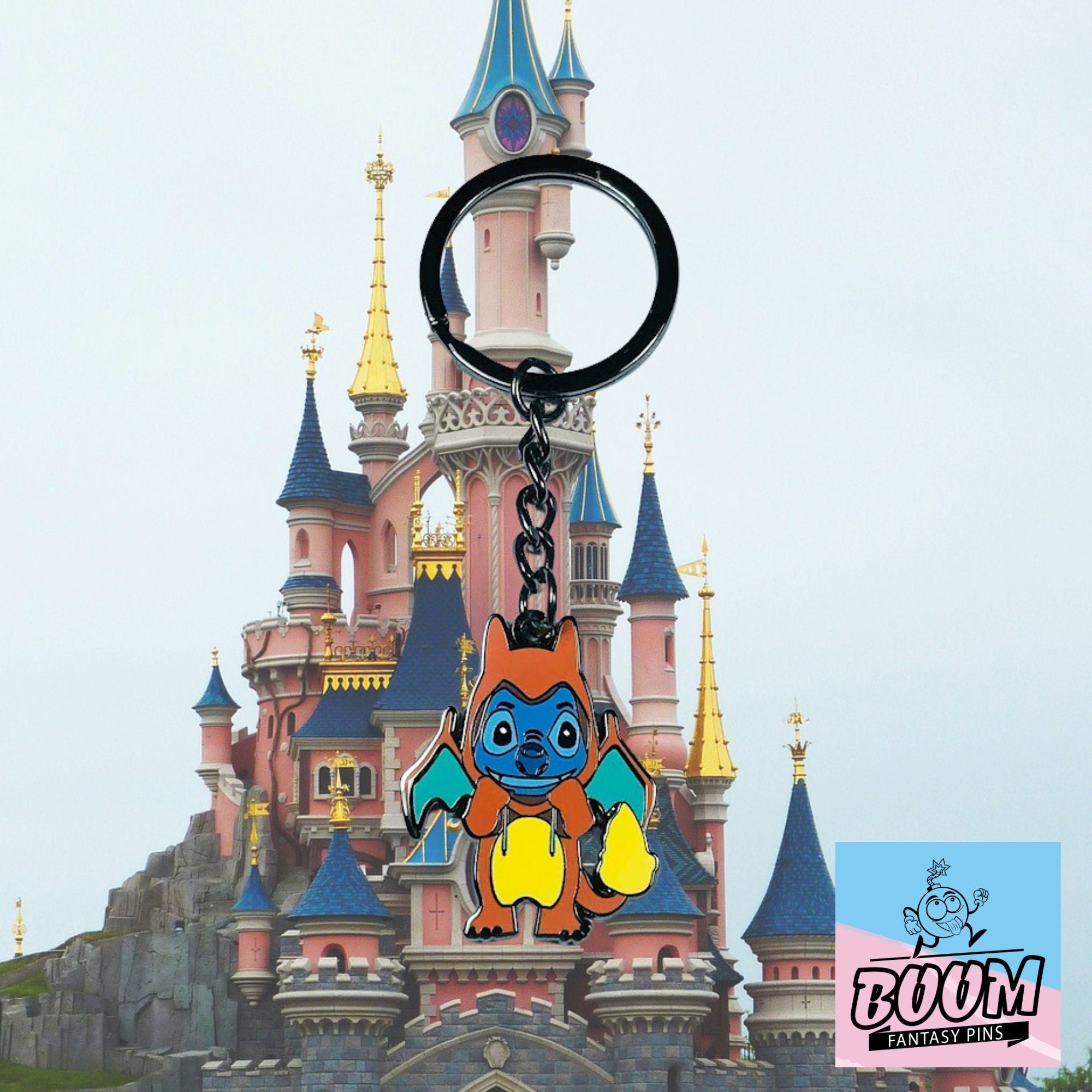 Llavero – Experimento 626 de Lilo y Stitch como Charizard – Disney Fantasy