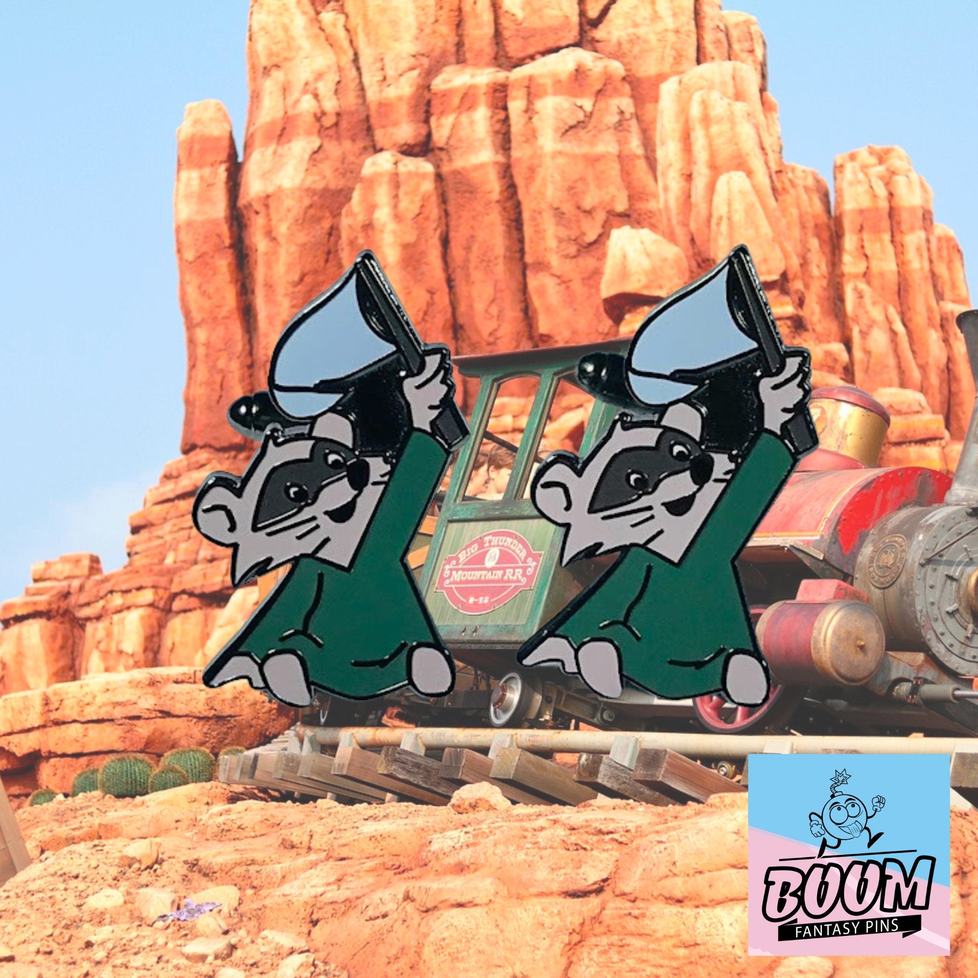 Cufflinks – Blue Flag Raccoon from Robin Hood – Disney Fantasy