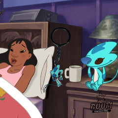 Llavero: Stitch, Bella y Experimento 248 de Lilo &amp; Stitch – Disney Fantasy