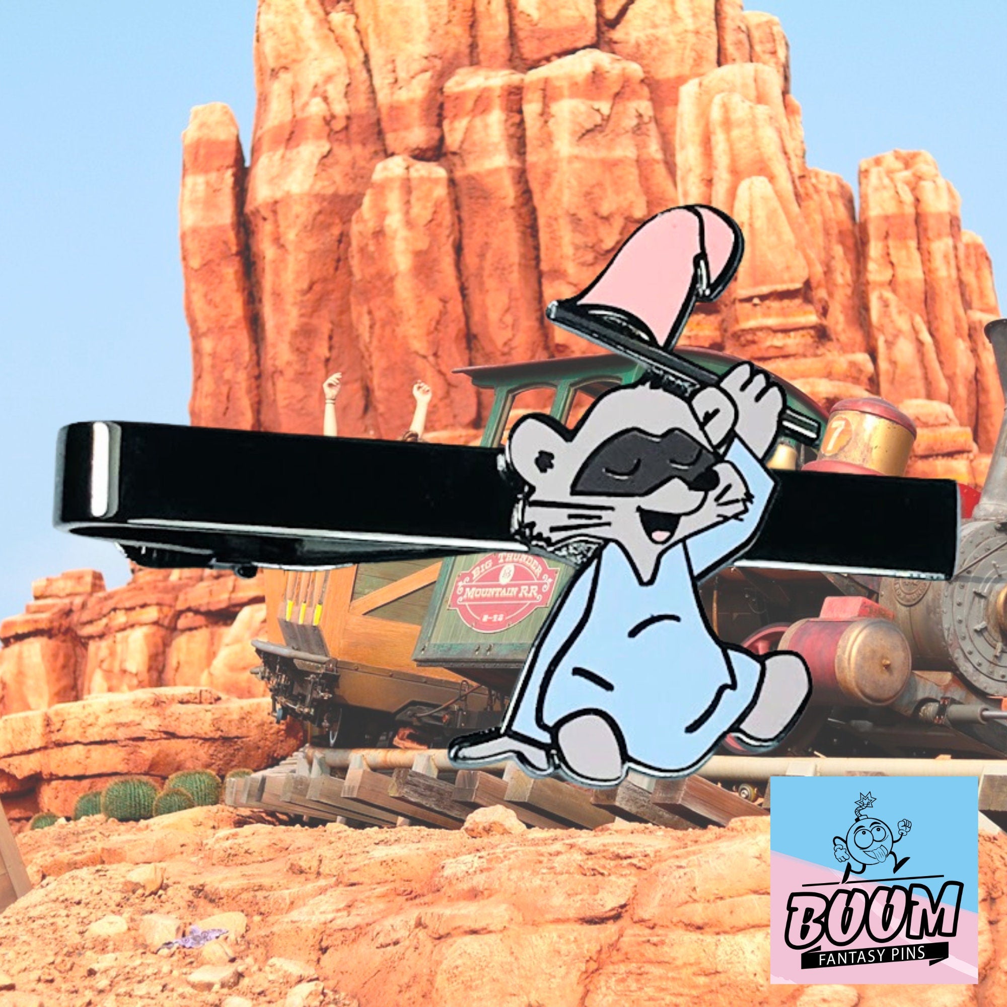 Pinza de corbata – Mapache de la bandera rosa de Robin Hood – Disney Fantasy