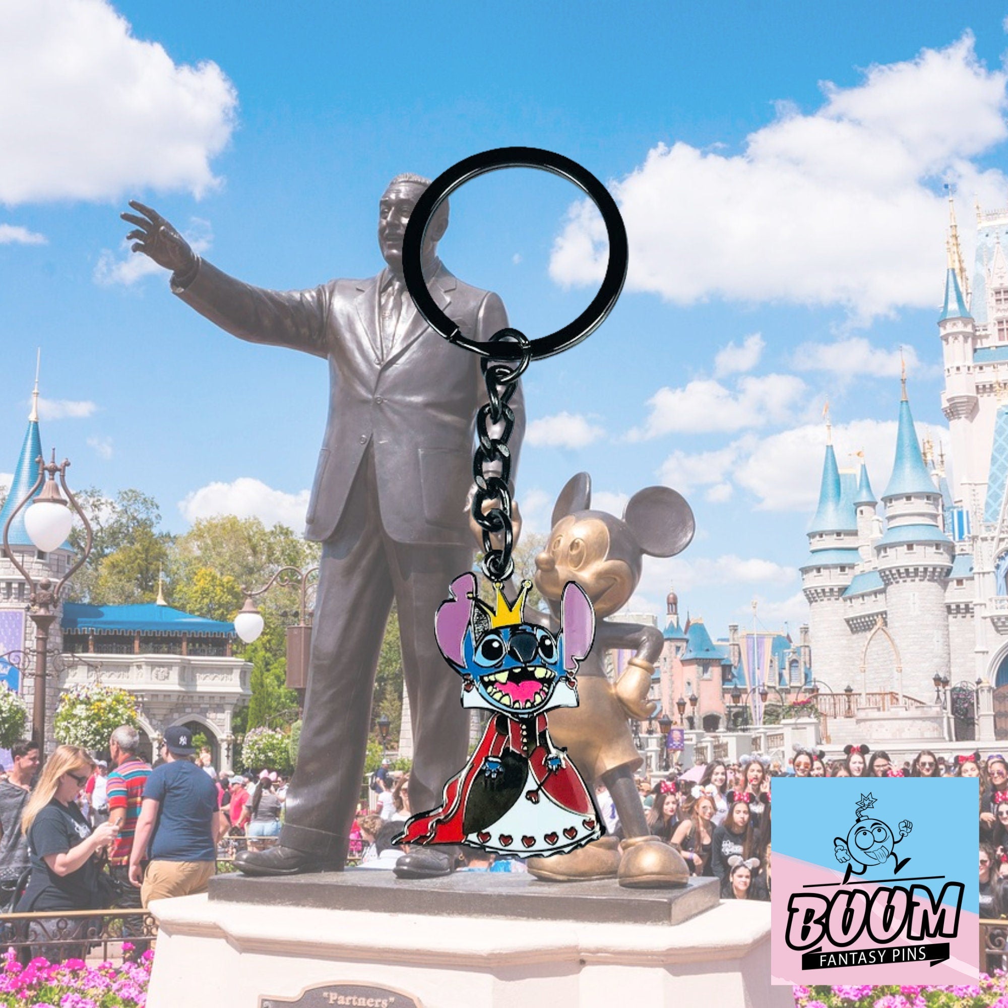 Llavero – Experimento 626 Stitch como Reina de Corazones de Lilo &amp; Stitch – Disney Fantasy