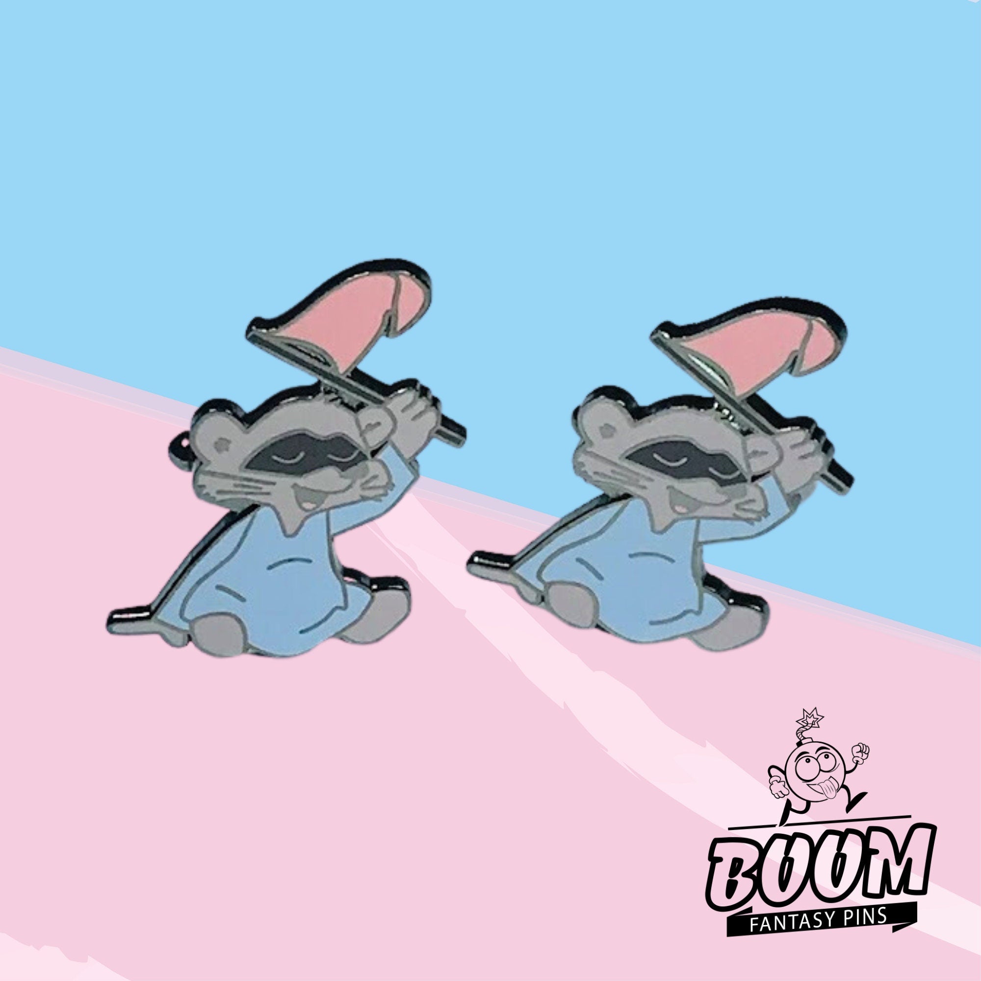 Cufflinks – Pink Flag Raccoon from Robin Hood – Disney Fantasy