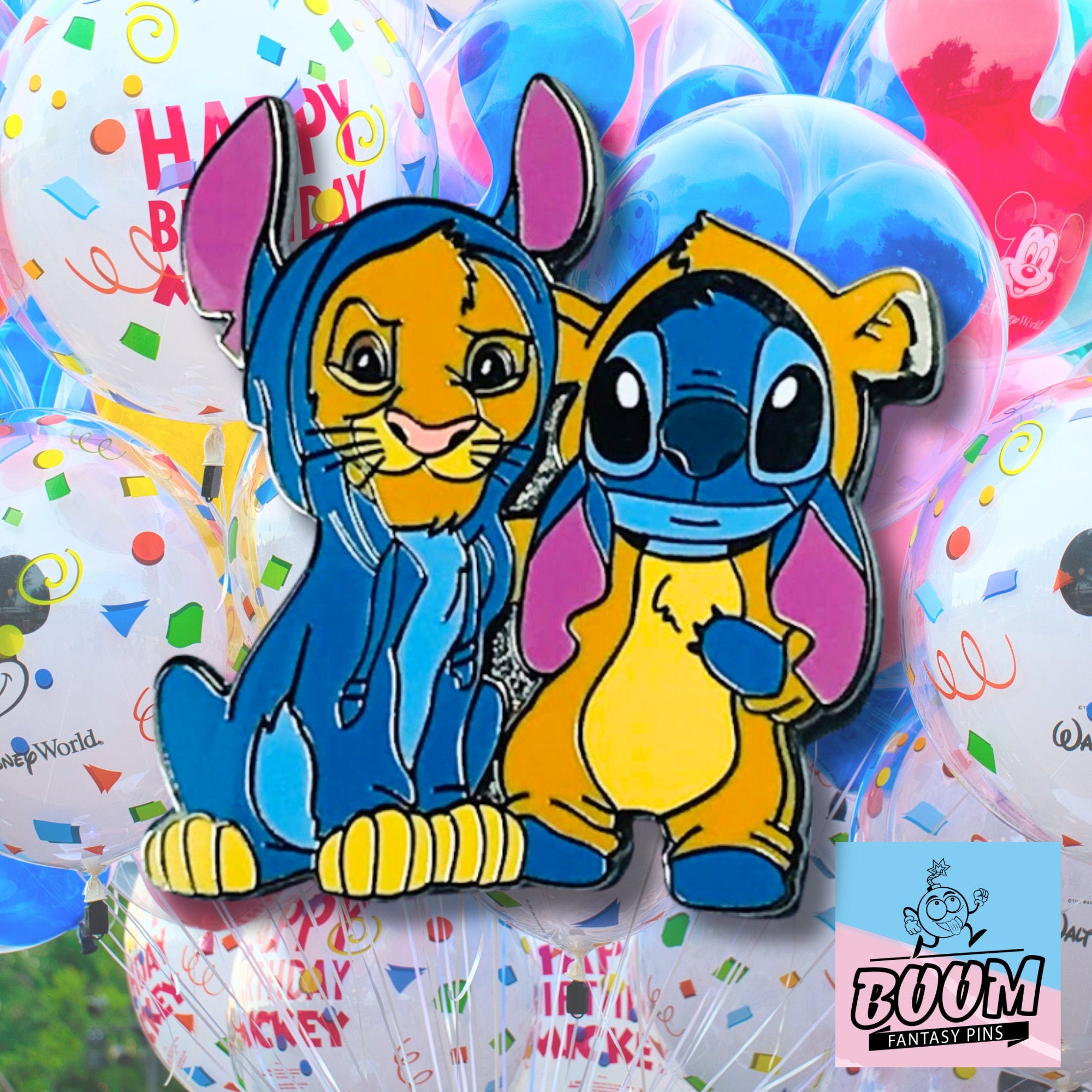 Pin – Simba de El Rey León y Stitch de Lilo &amp; Stitch – Disney Fantasy