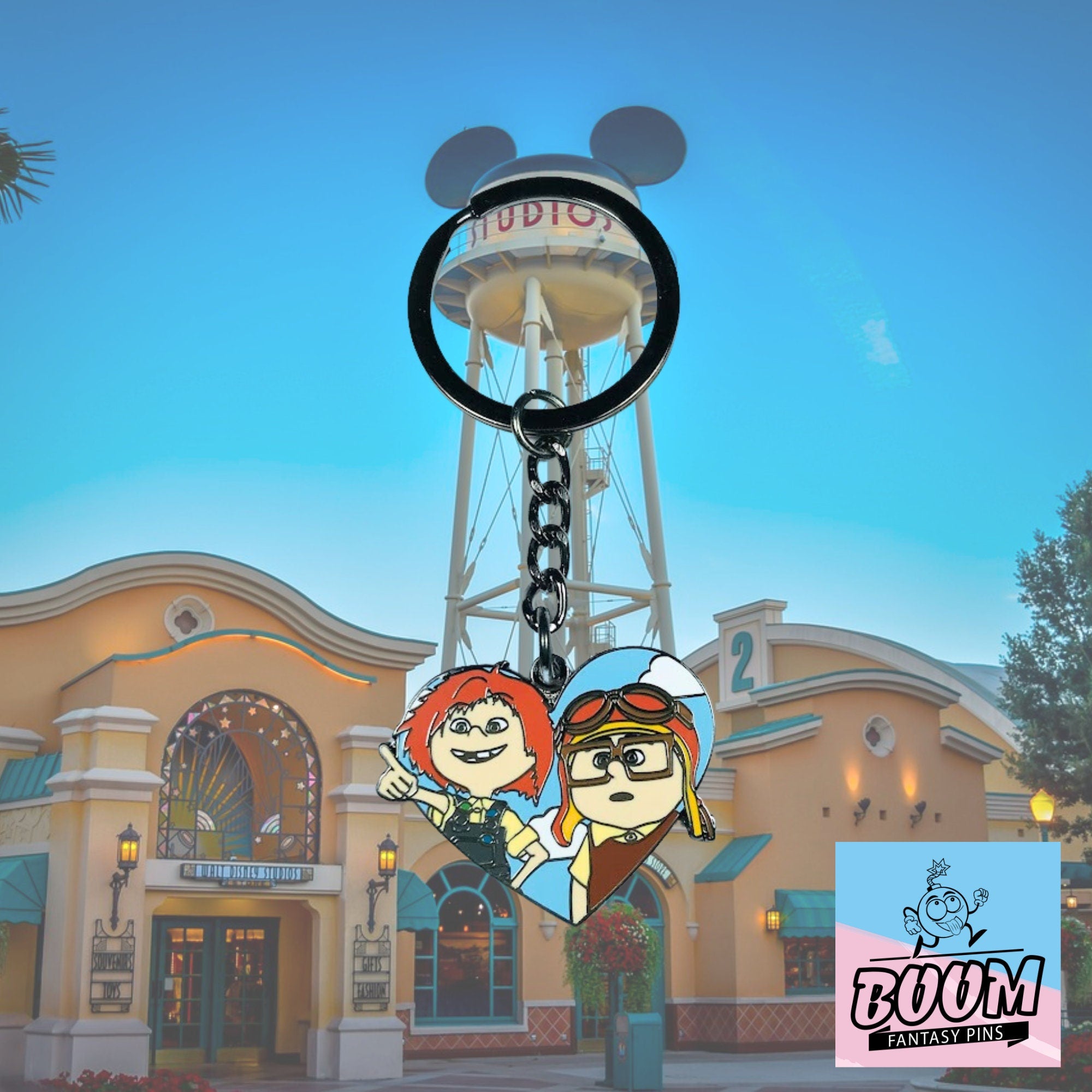 Porte-clés – Carl Fredricksen et Ellie Fredricksen du film Là-haut – Disney Fantasy