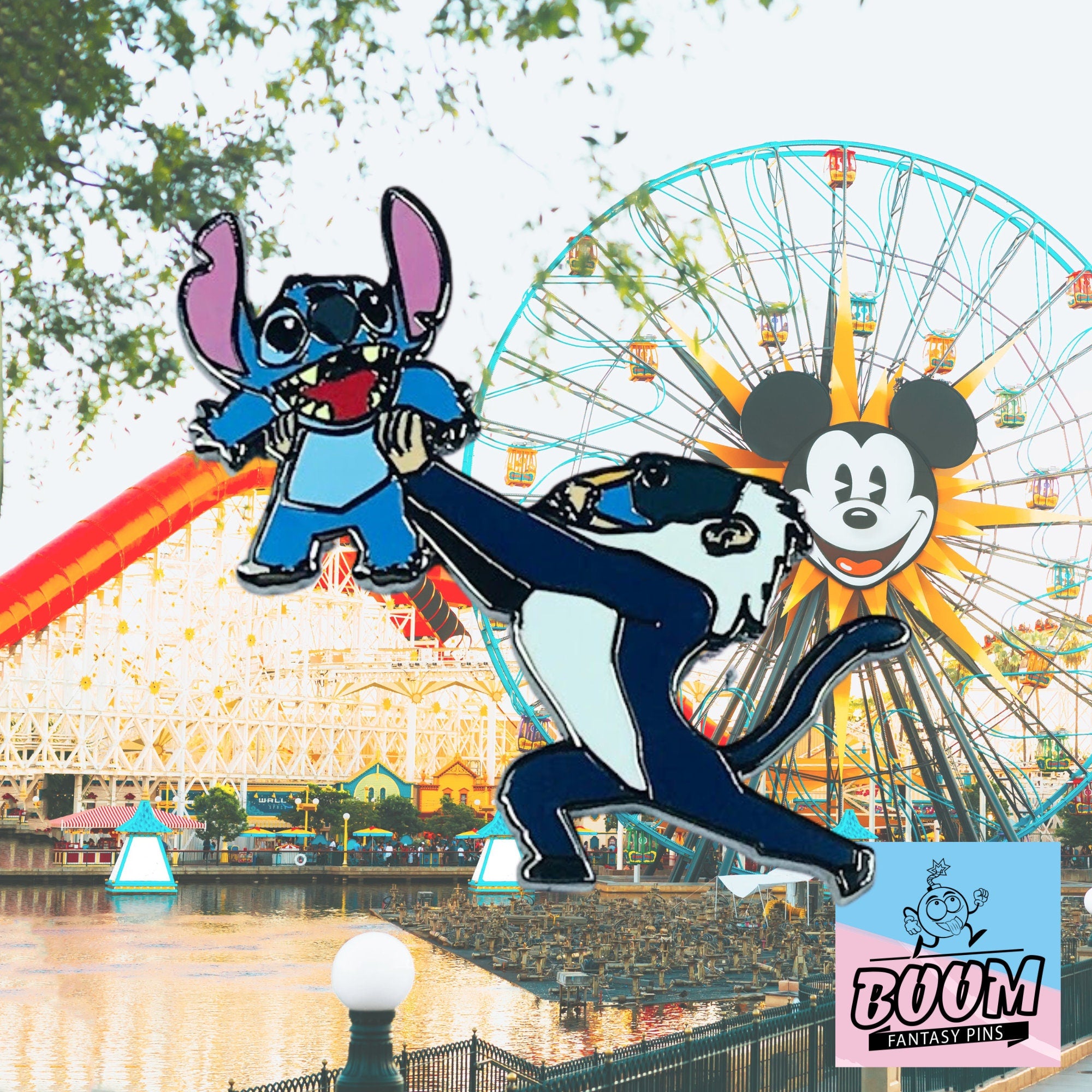 Pin's – Stitch de Lilo &amp; Stitch et Rafiki du Roi Lion – Disney Fantasy