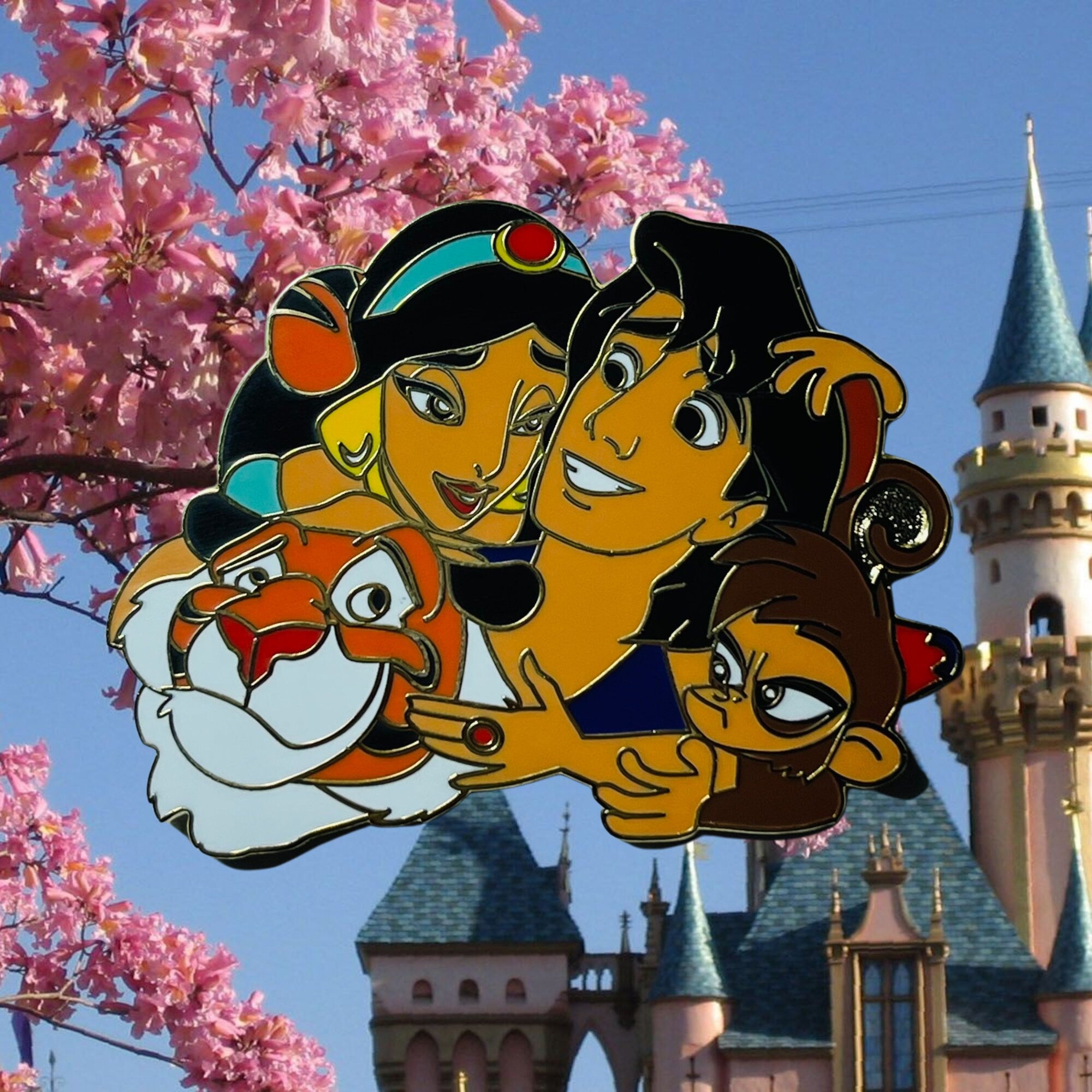 Pin's – Aladdin, Jasmine, Abu et Rajah du film Aladdin – Disney Fantasy