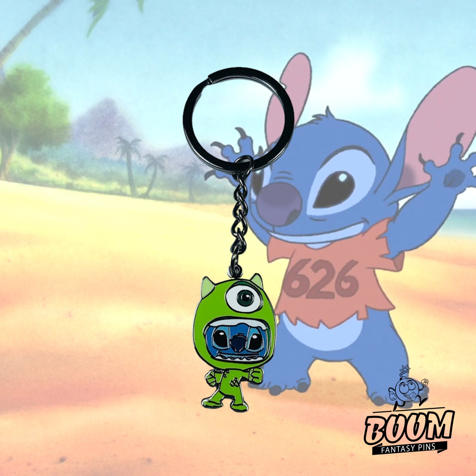 Llavero – Experimento 626 Stitch como Mike Wazowski de Lilo y Stitch Disney Fantasy