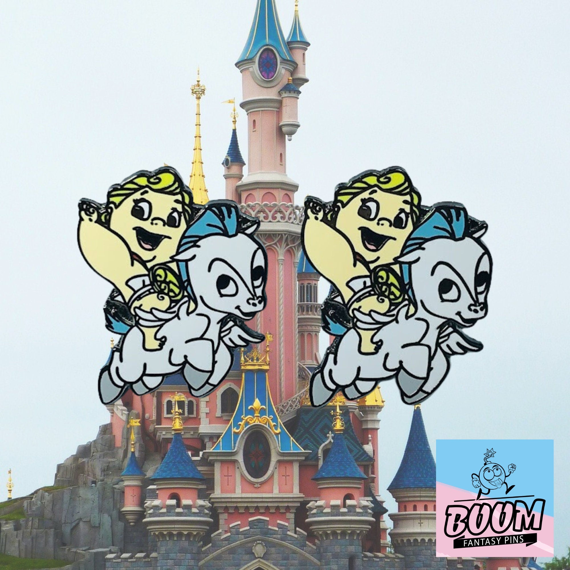 Boutons de manchette – Zeus chevauchant Pégase d'Hercule – Disney Fantasy