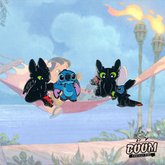 Épinglette – Stitch de Lilo &amp; Stitch et Krokmou de Dragons – Disney Fantasy