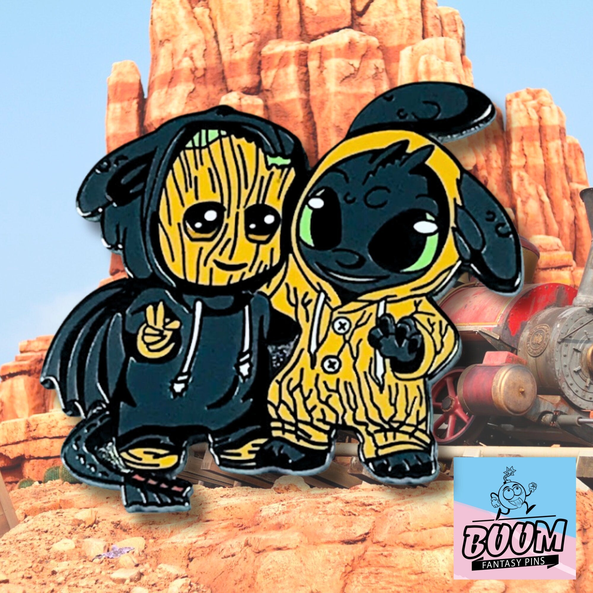 Pin's – Krokmou (Dragons) et Groot (Les Gardiens de la Galaxie) – Disney Fantasy