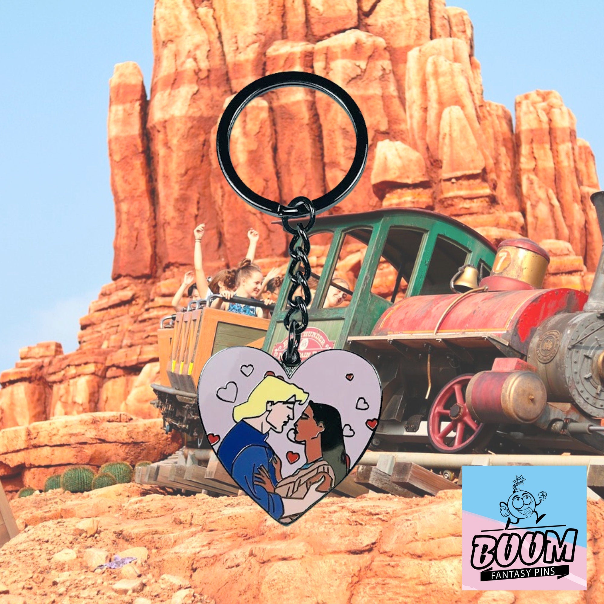 Porte-clés – Pocahontas et le capitaine John Smith du film Pocahontas – Disney Fantasy