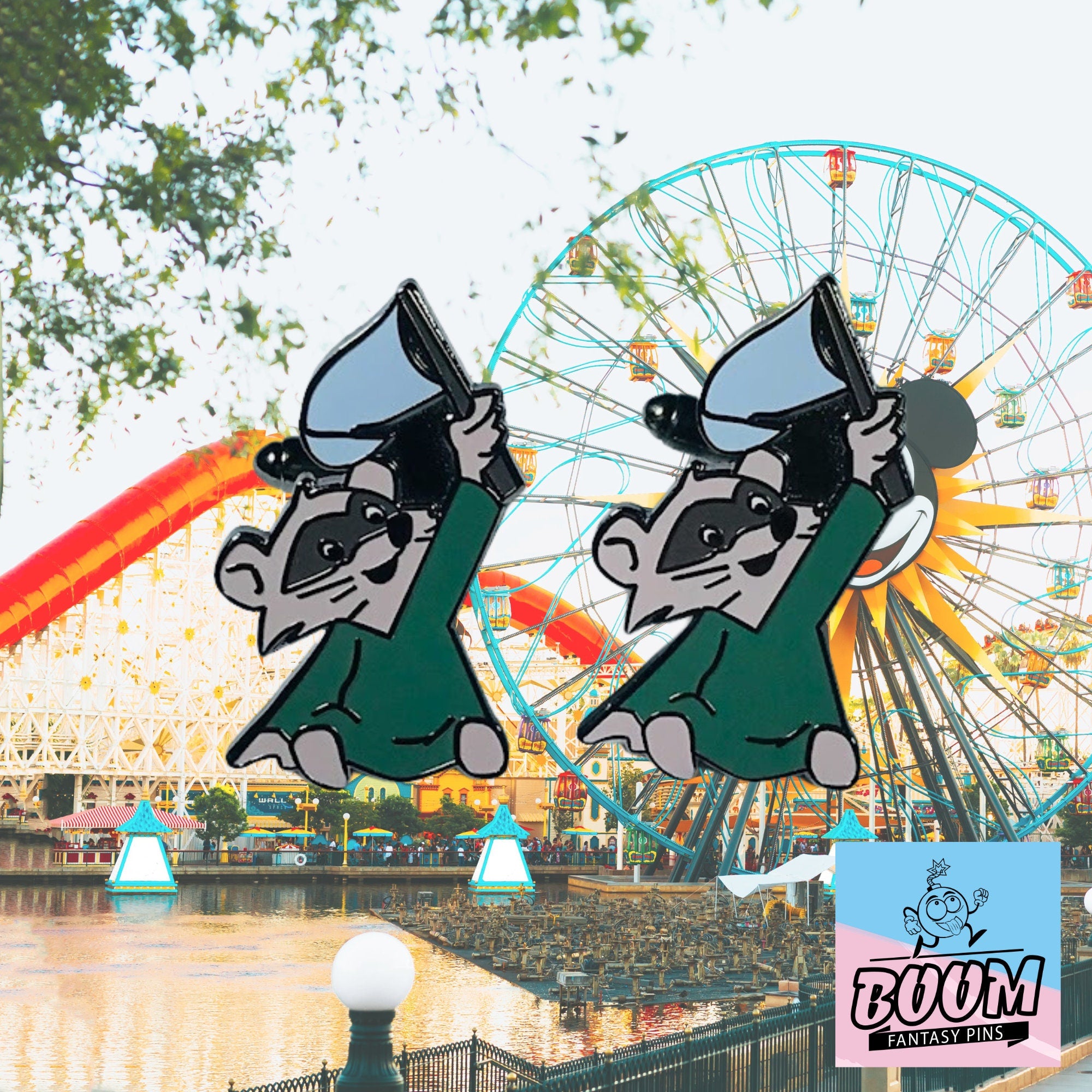 Cufflinks – Blue Flag Raccoon from Robin Hood – Disney Fantasy