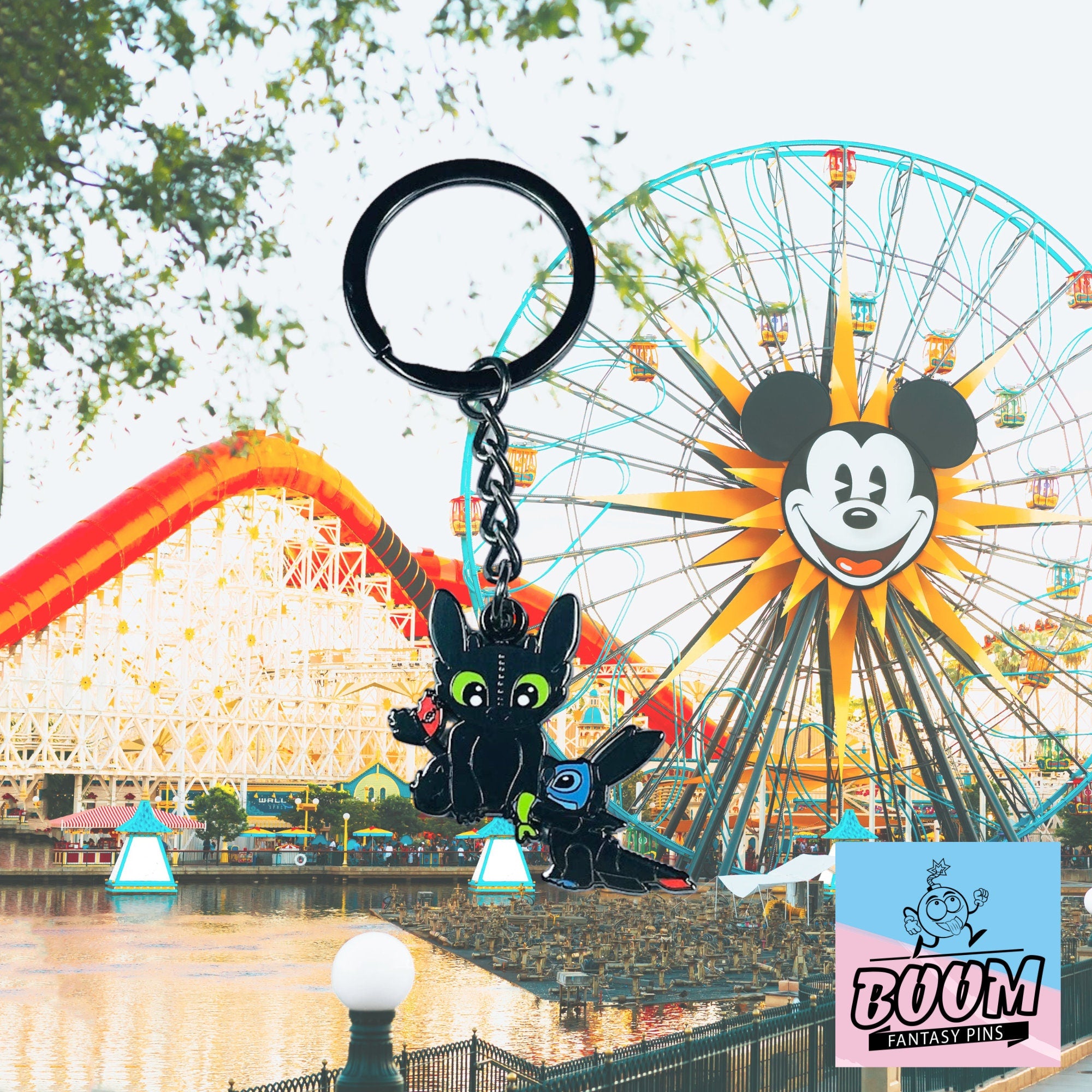 Llavero – Experimento 626 Stitch de Lilo &amp; Stitch y Desdentao de Cómo entrenar a tu dragón – Disney Fantasy